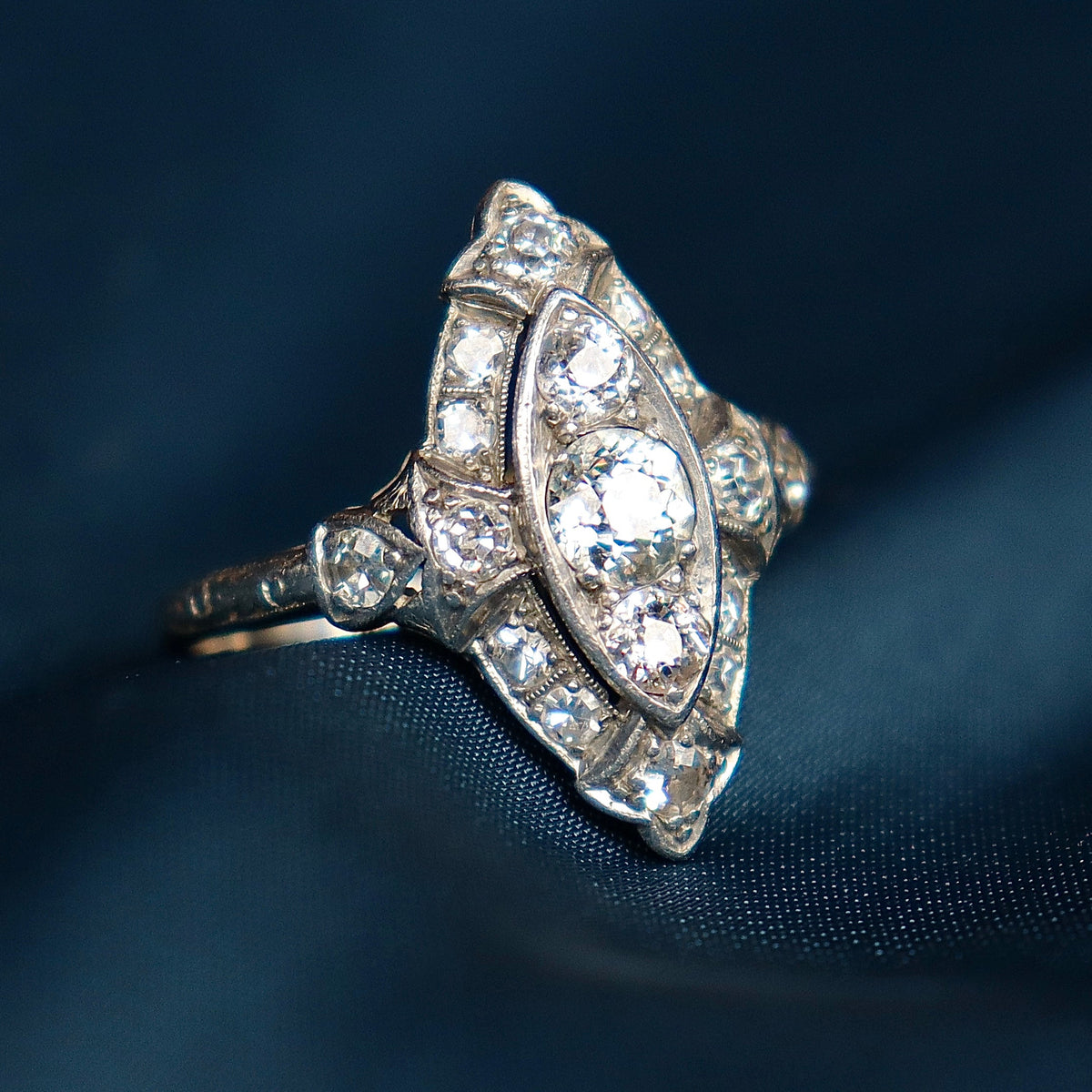 Platinum Art Deco Old Cut Diamond Ring
