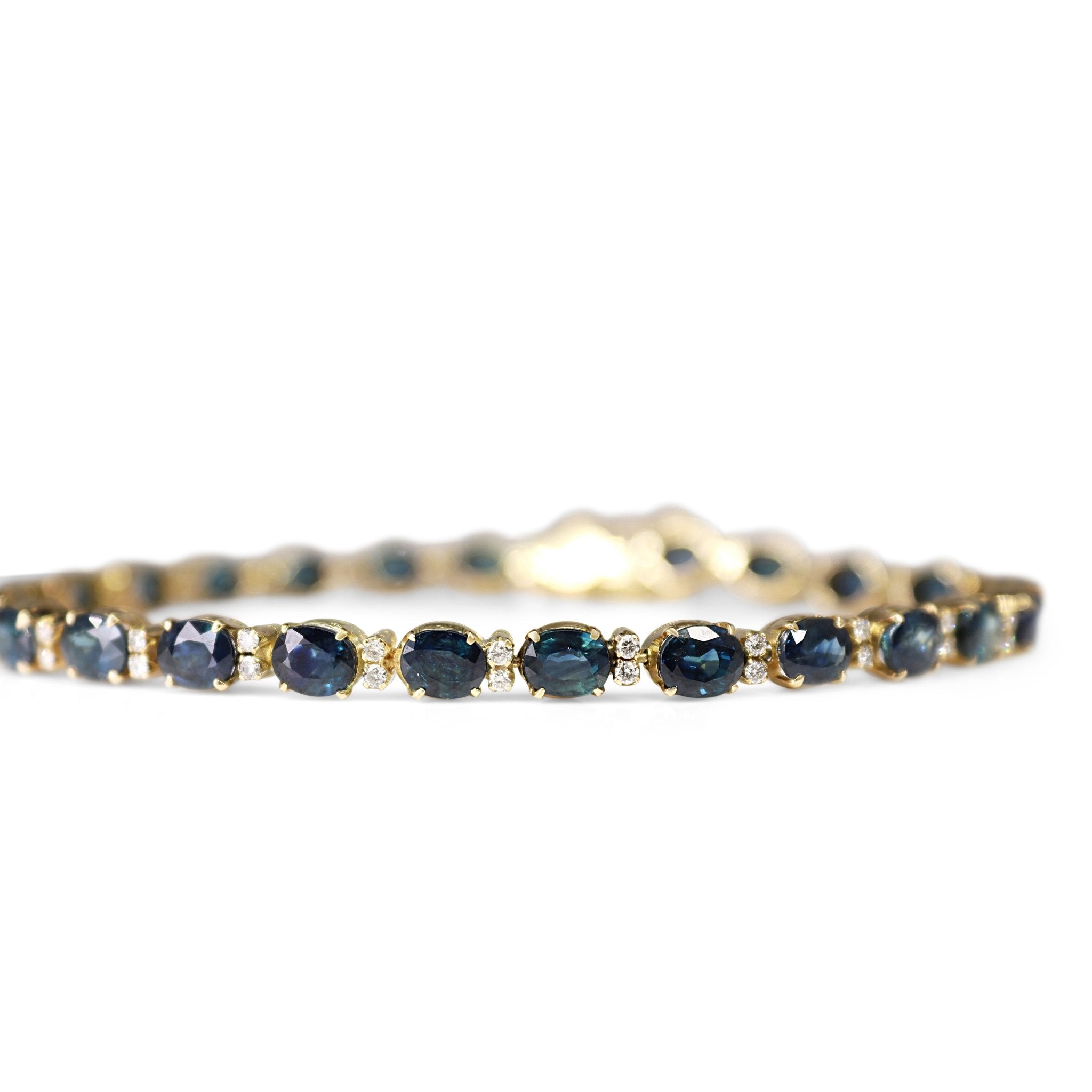 14ct Yellow Gold Sapphire and Diamond Bracelet - Burlington Jewellery
