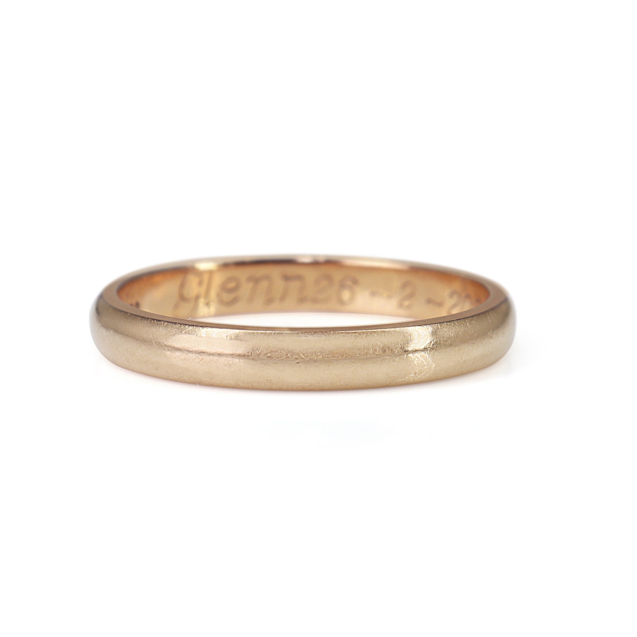 18ct rose gold estate 2.8mm wedding band