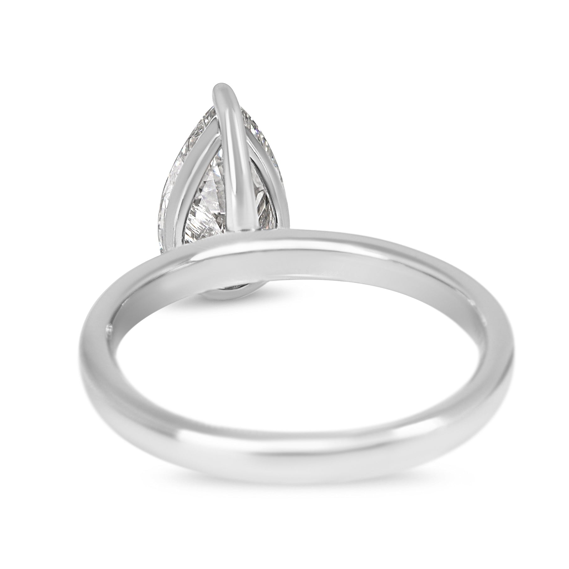 18ct White Gold 1.64ct Lab Grown Diamond Pear Solitaire Ring - Burlington Jewellery