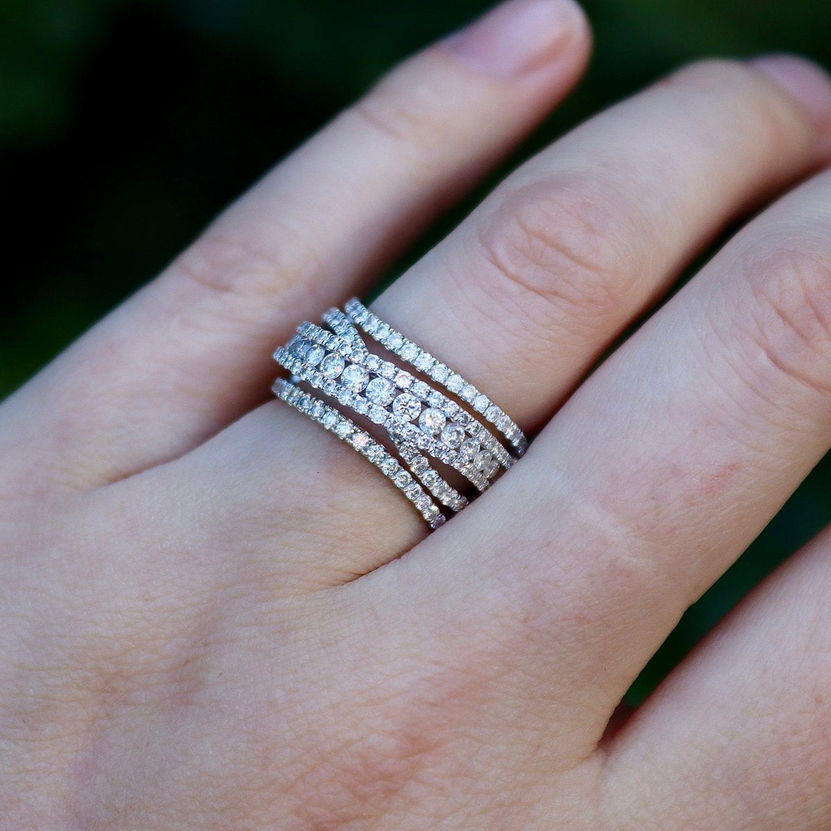1.76ct natural diamond statement ring in 18ct white gold