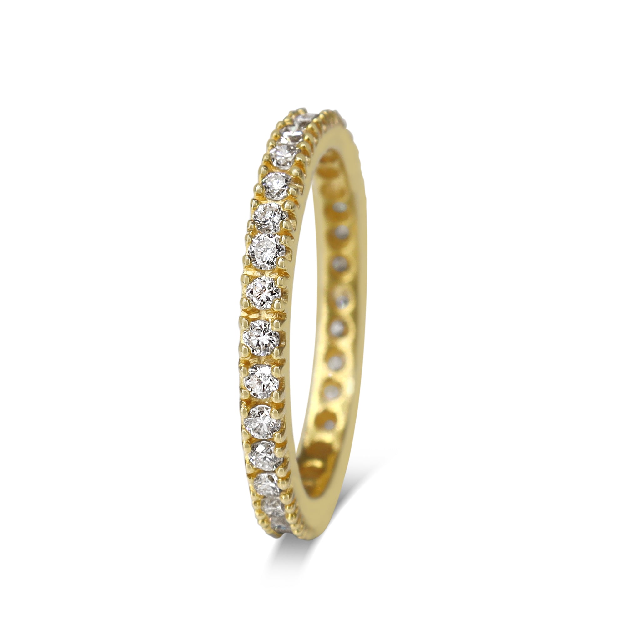 18ct yellow gold 0.75ct all round diamond wedding band