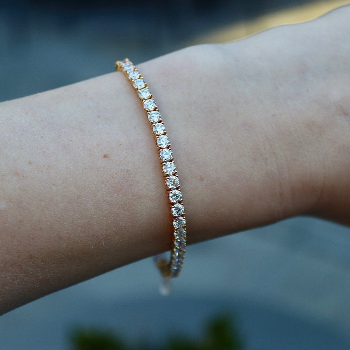 18ct Yellow Gold 7.25ct Lab Grown Diamond Bracelet - Burlington Jewellery