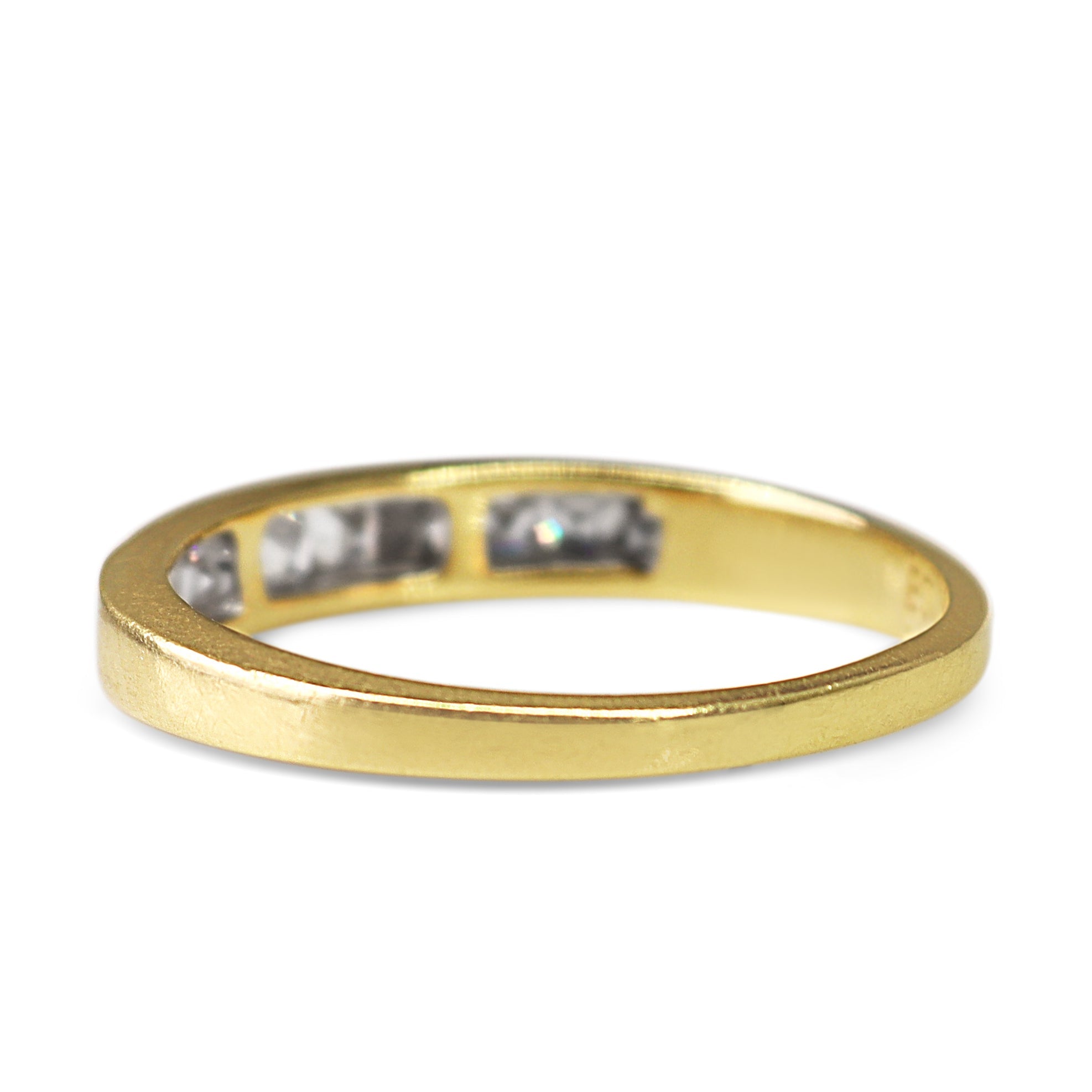 18ct Yellow Gold Carré Cut Diamond Channel Set Wedding Band - Burlington Jewellery