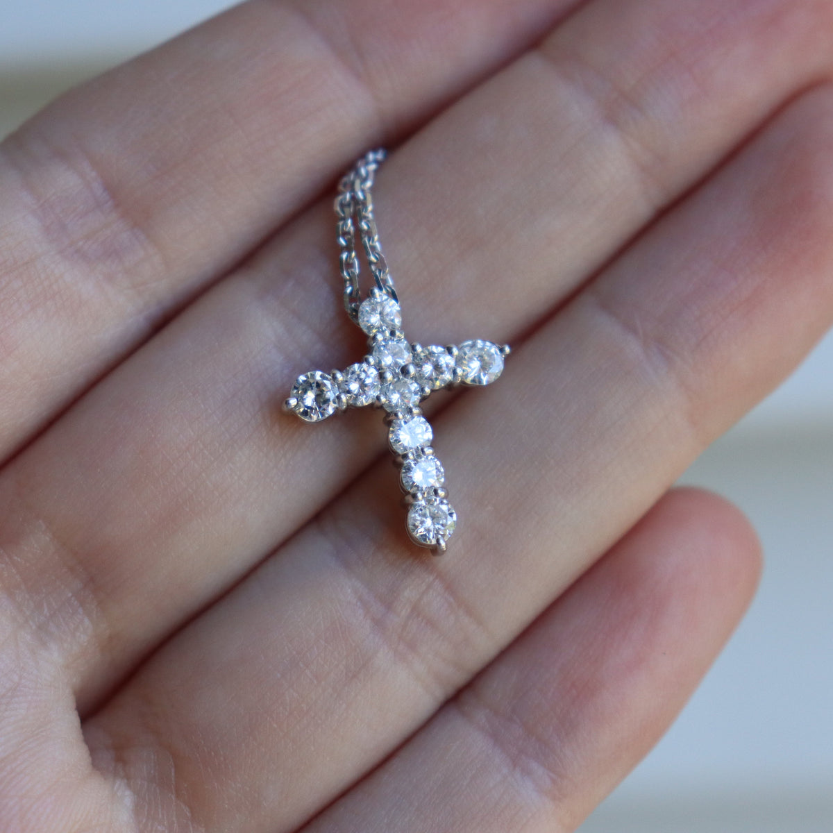 Platinum Diamond Cross Pendant