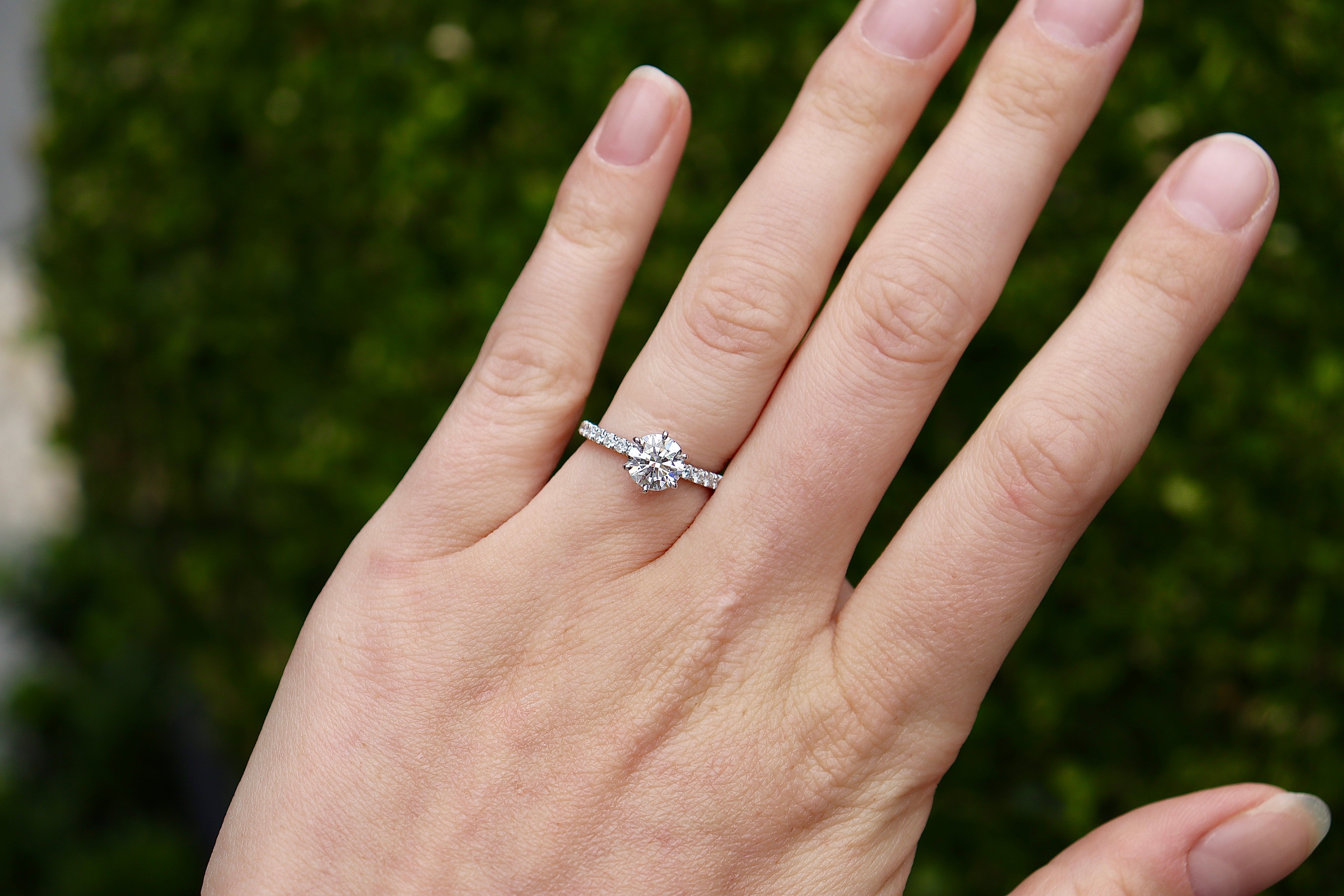 Platinum 1.10ct Diamond Solitare Ring with Diamond Band