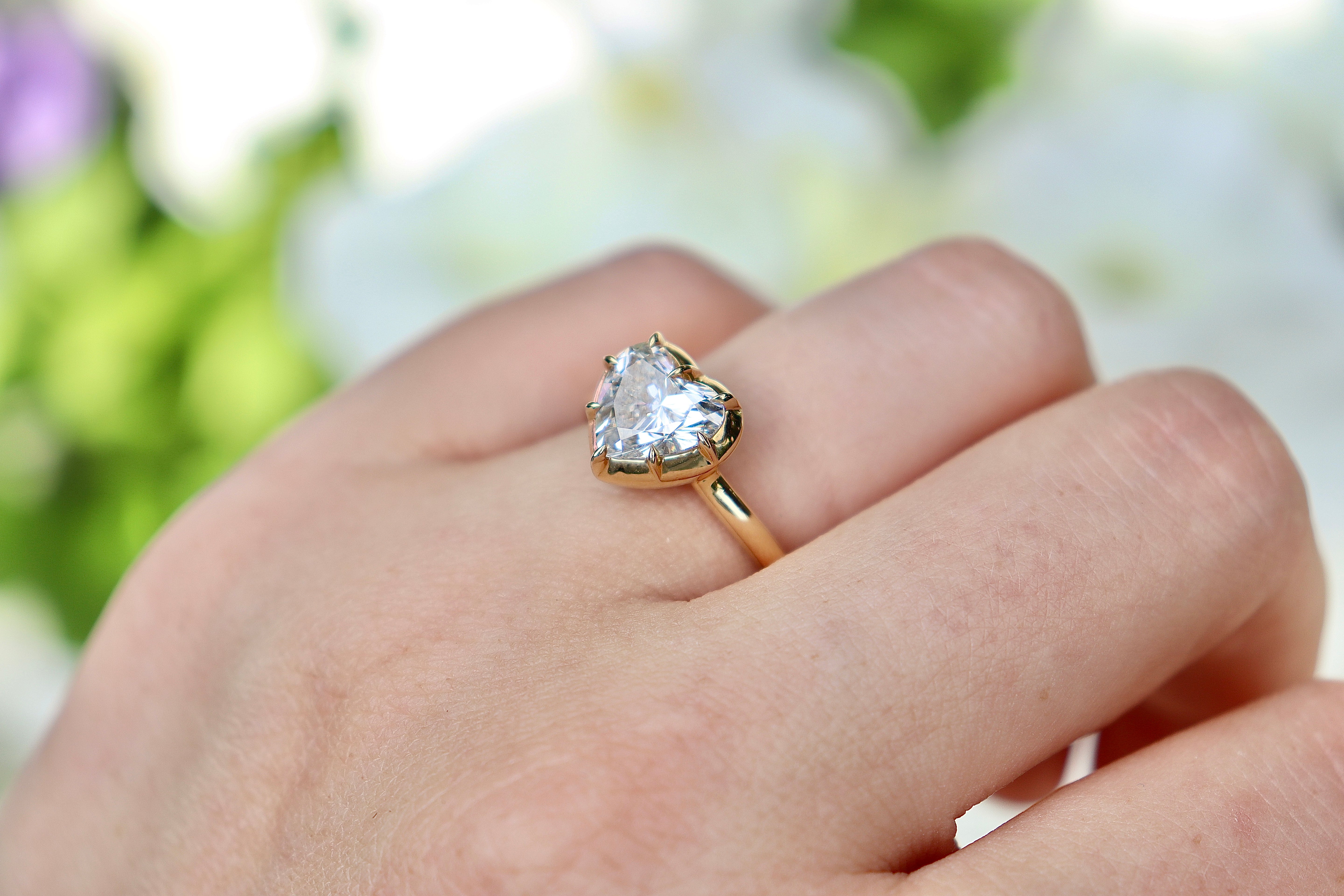 Elegant Georgian style solitaire ring with button back setting