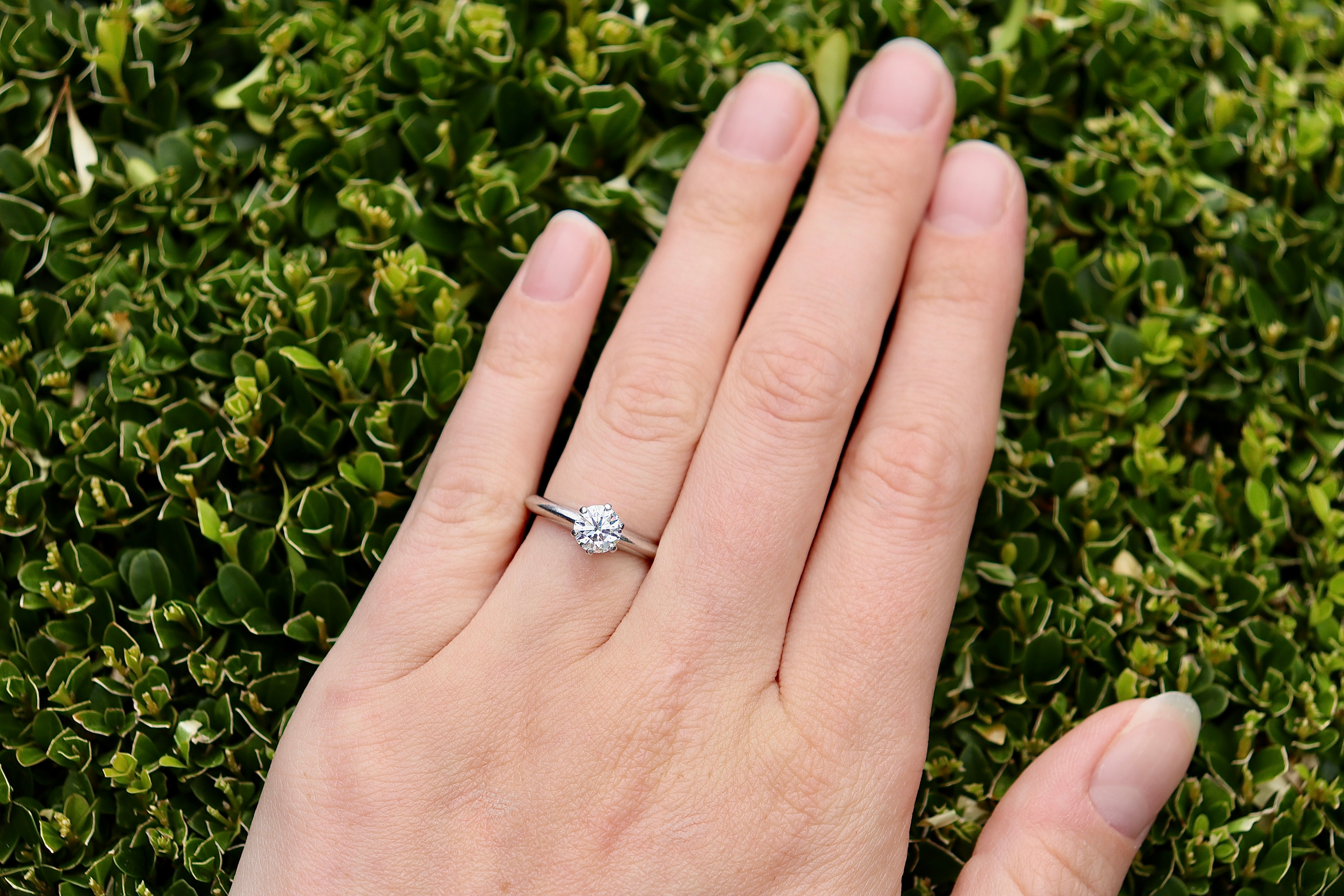 Platinum .80ct Diamond Solitaire Ring - Engraved Tiffany and Co