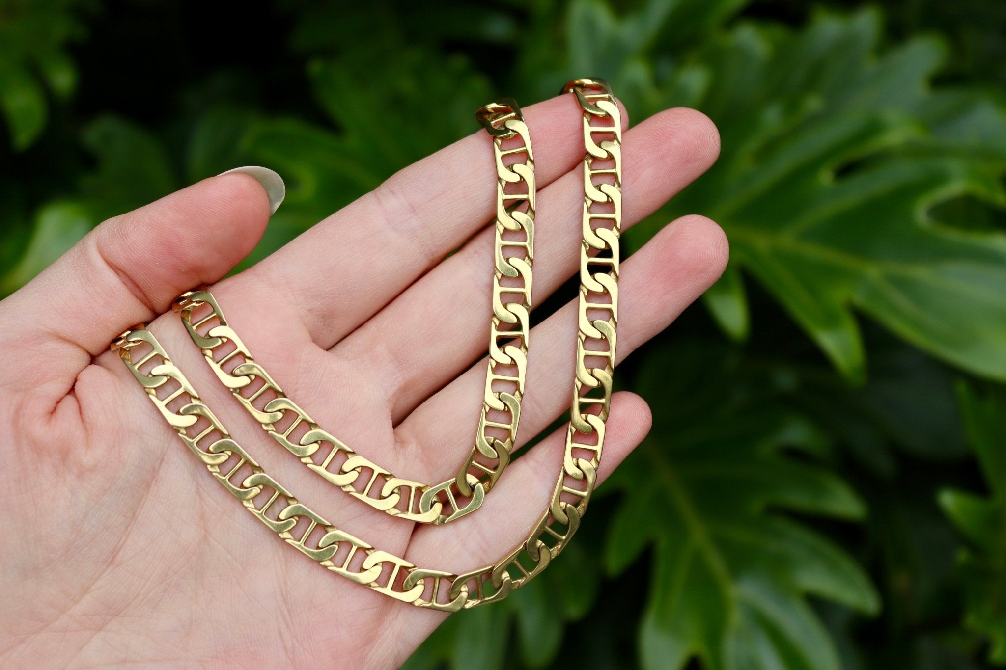 9ct Yellow Gold Fancy Flat Link Chain / Necklace - Burlington Jewellery