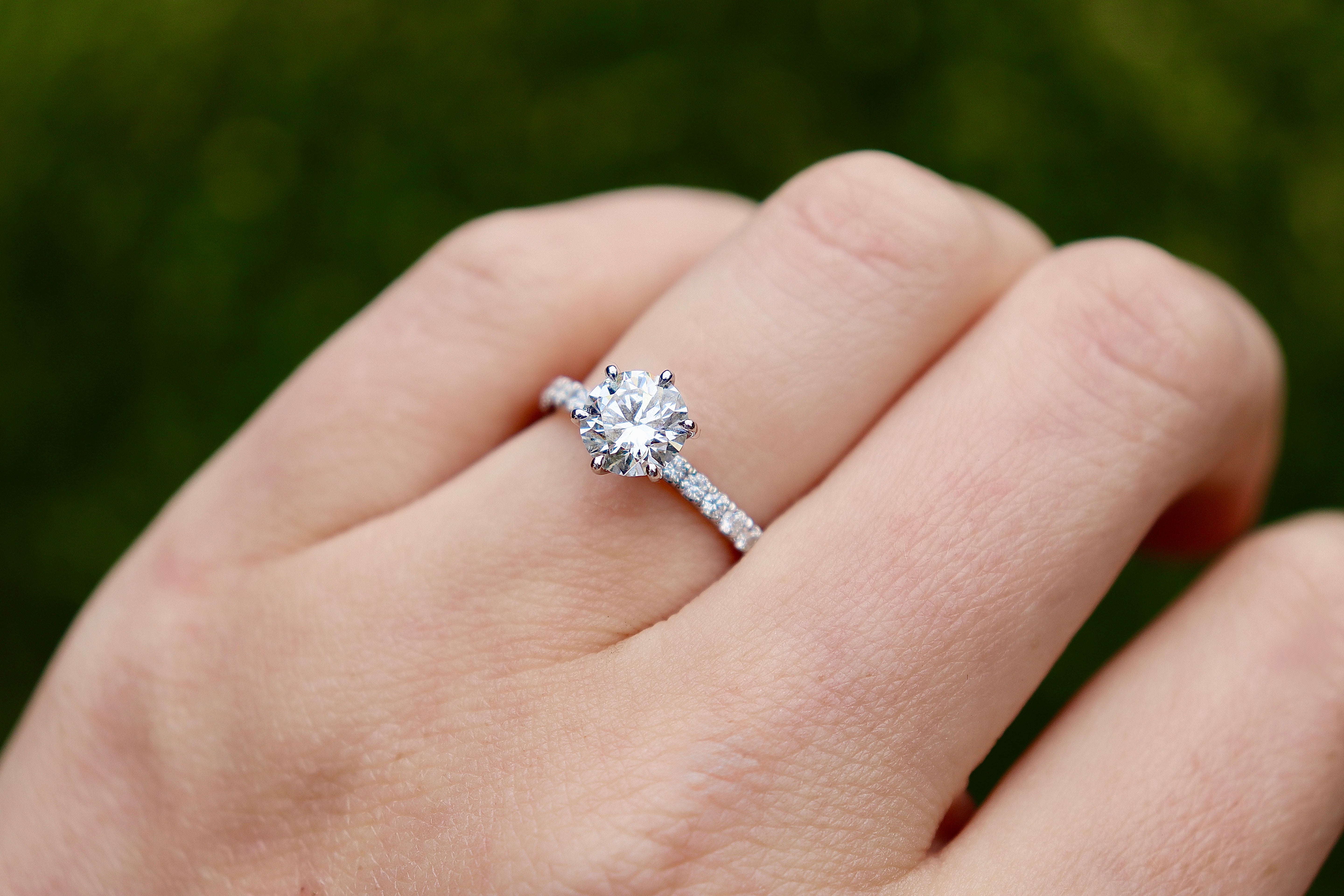 Platinum 1.10ct Diamond Solitare Ring with Diamond Band