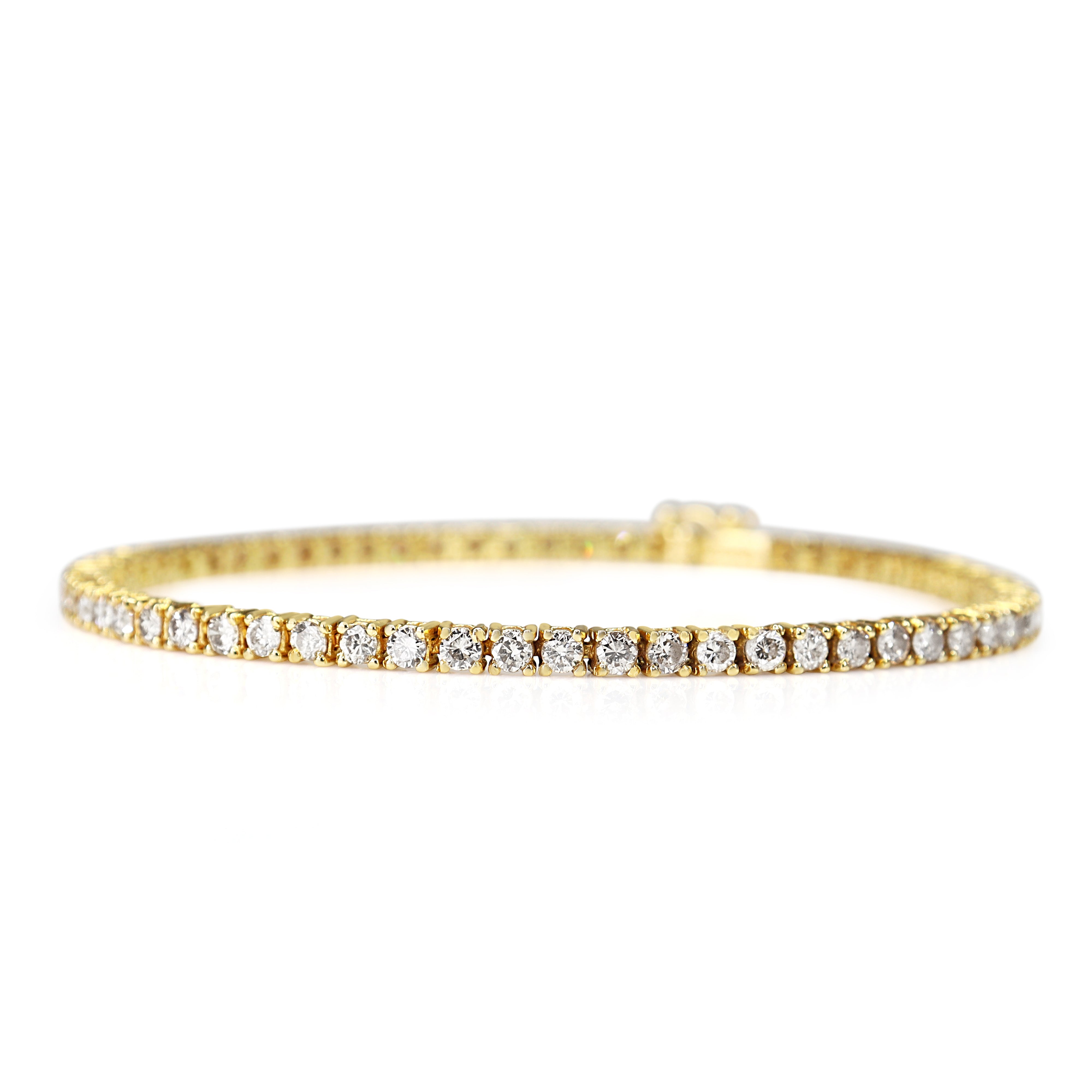 18ct Yellow Gold 3.00ct Diamond Tennis Bracelet