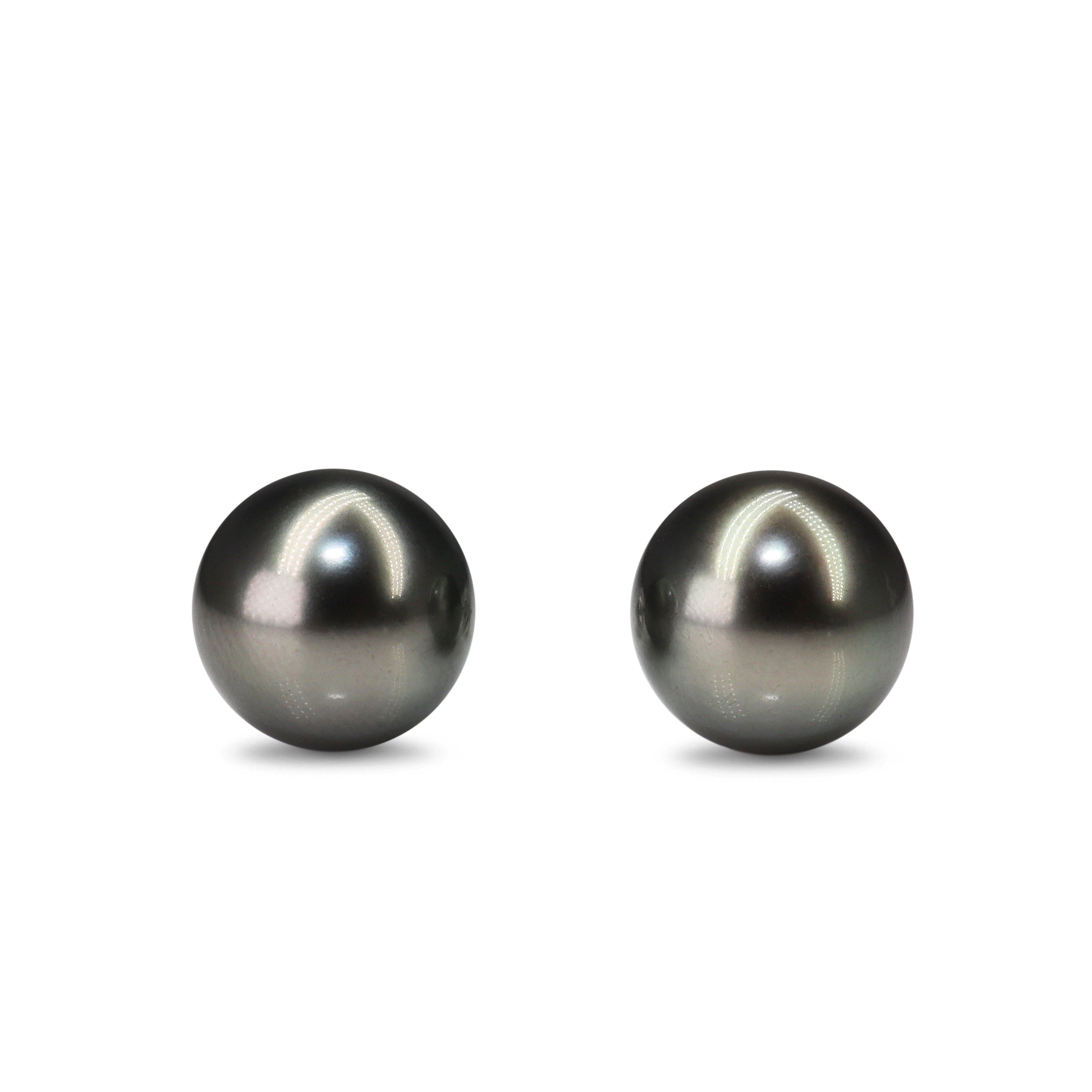14ct White Gold 10mm Tahitian Pearl Stud Earrings
