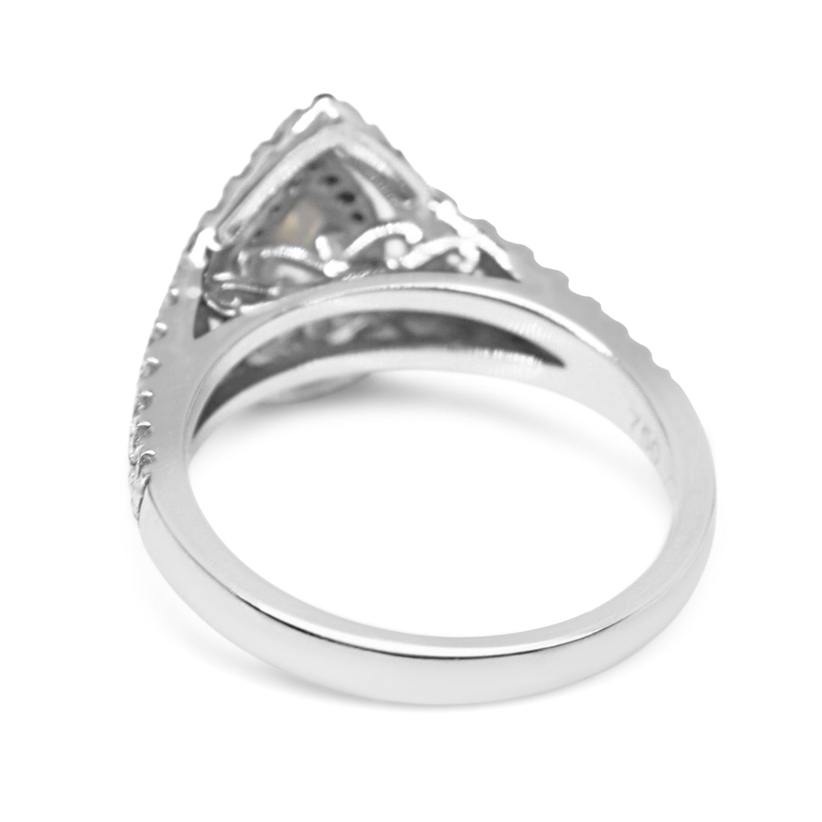 18ct White Gold Pear Shaped Double Halo Ring