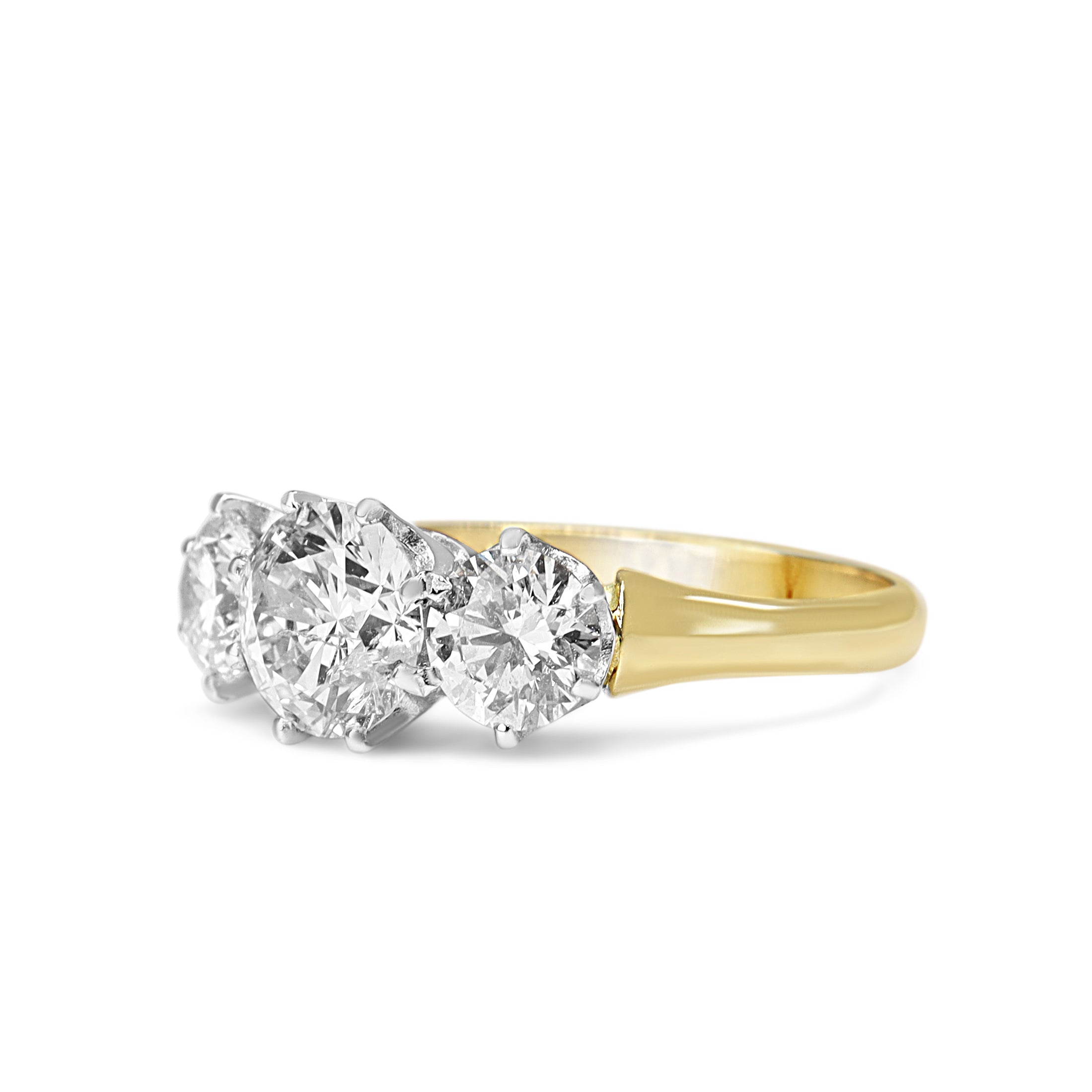 18ct Yellow and White Gold 3 Stone Diamond Ring