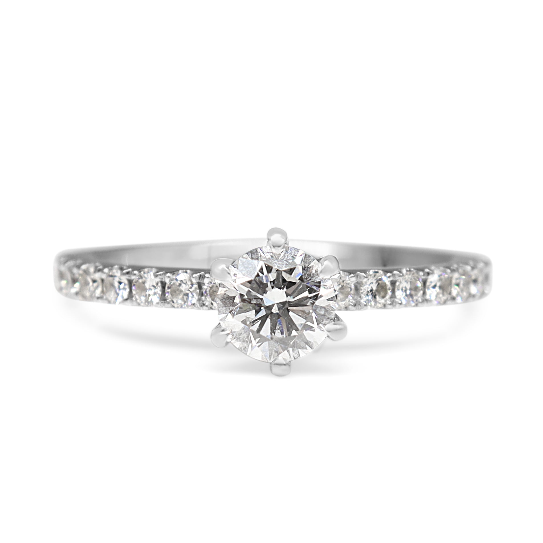 18ct White Gold 6 Claw Diamond Solitaire Ring