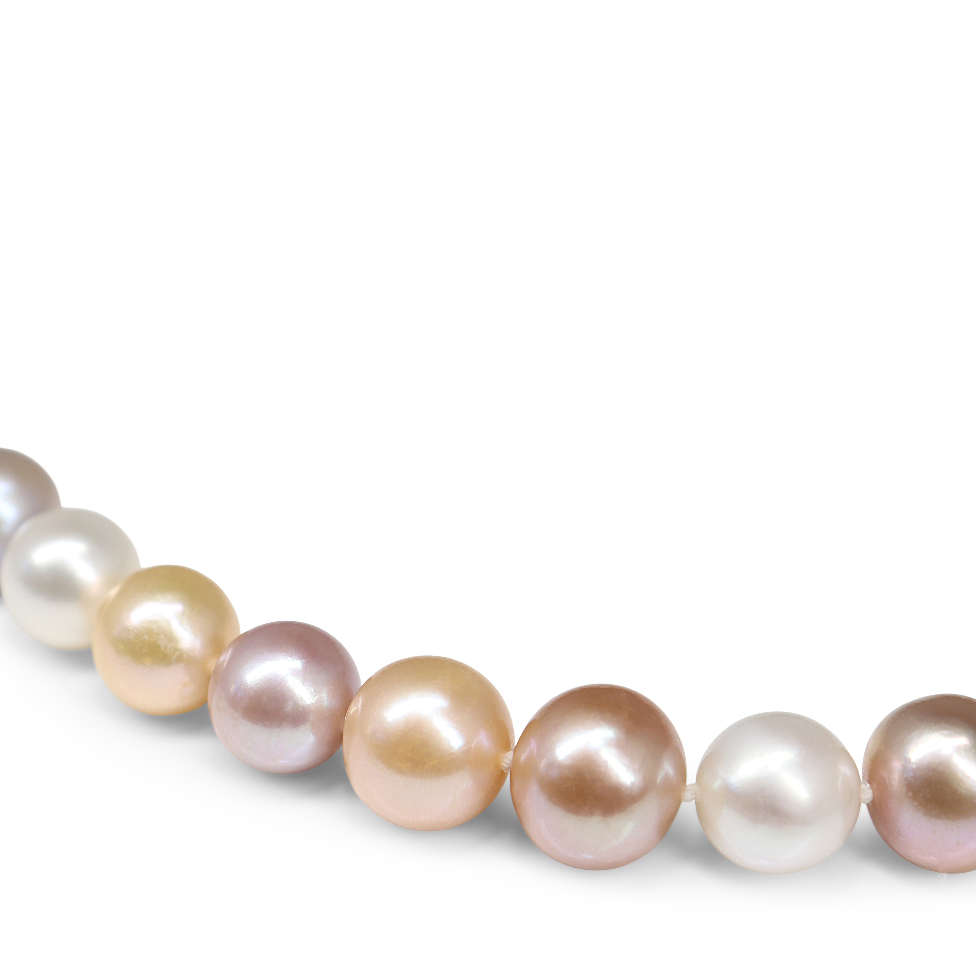 18ct White Gold Multi Colour South Sea Pearl Strand Necklace