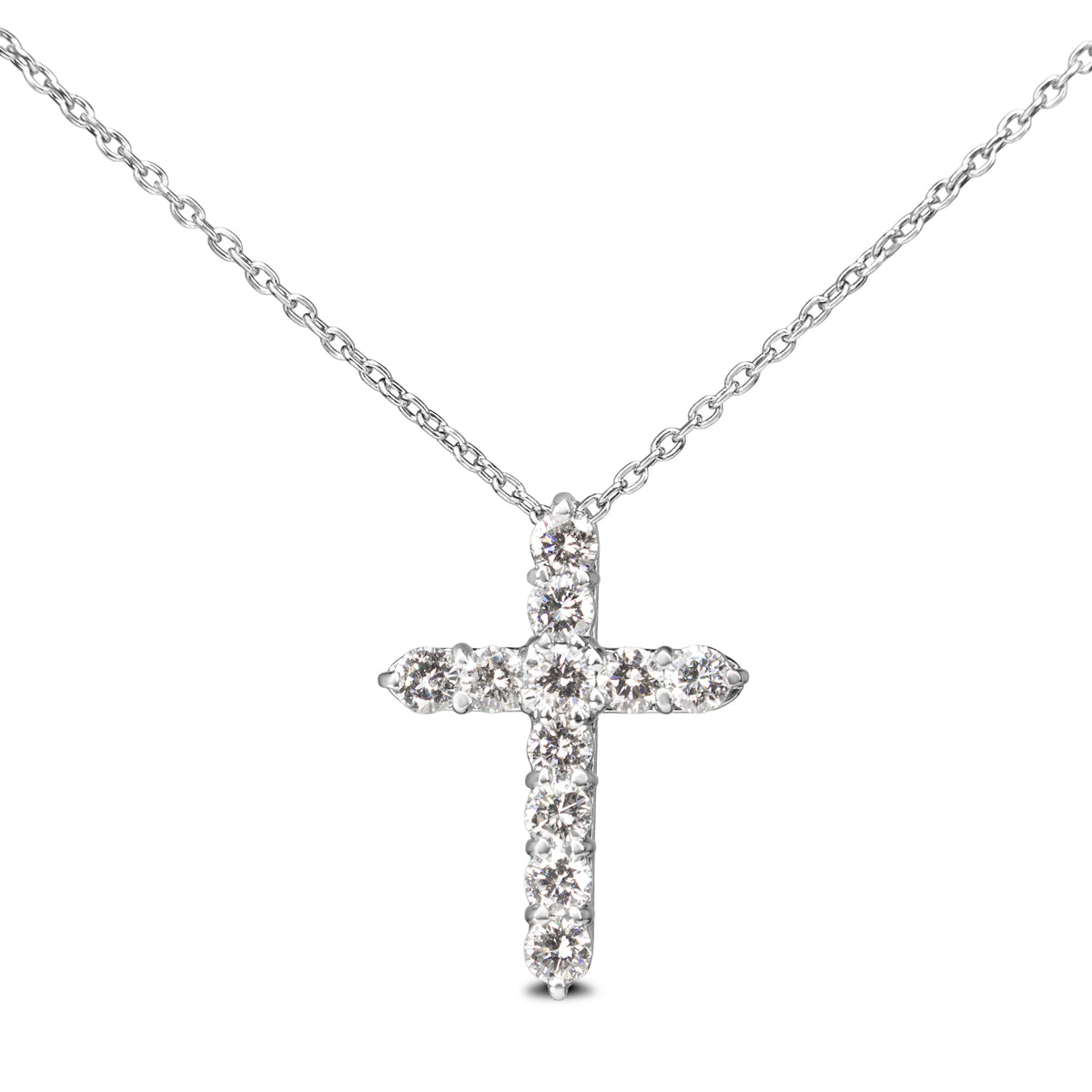 Platinum .50ct Diamond Cross Necklace