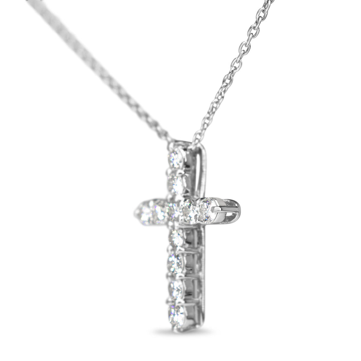Platinum .50ct Diamond Cross Necklace