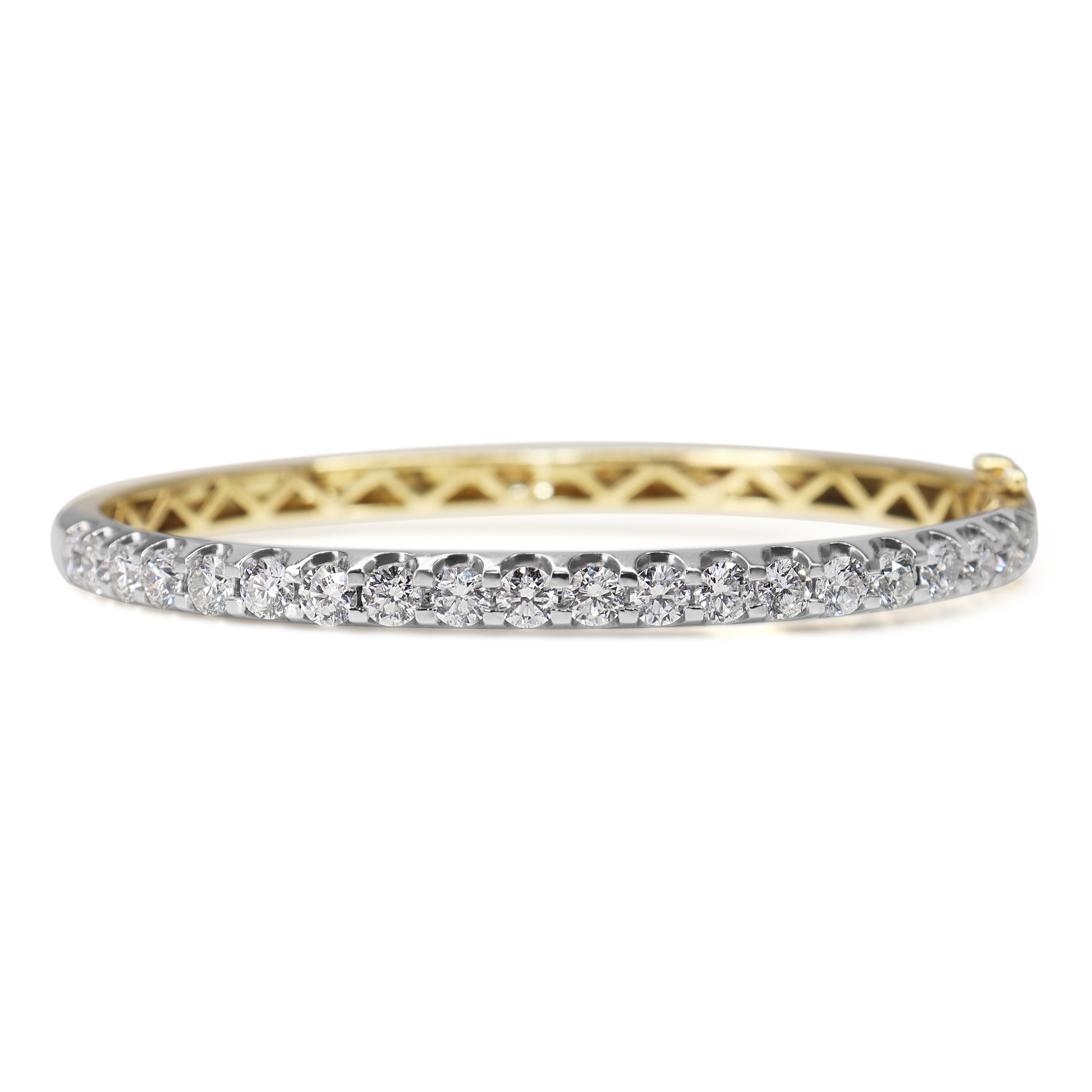 9ct Yellow and White Gold 4.00ct Diamond Bangle