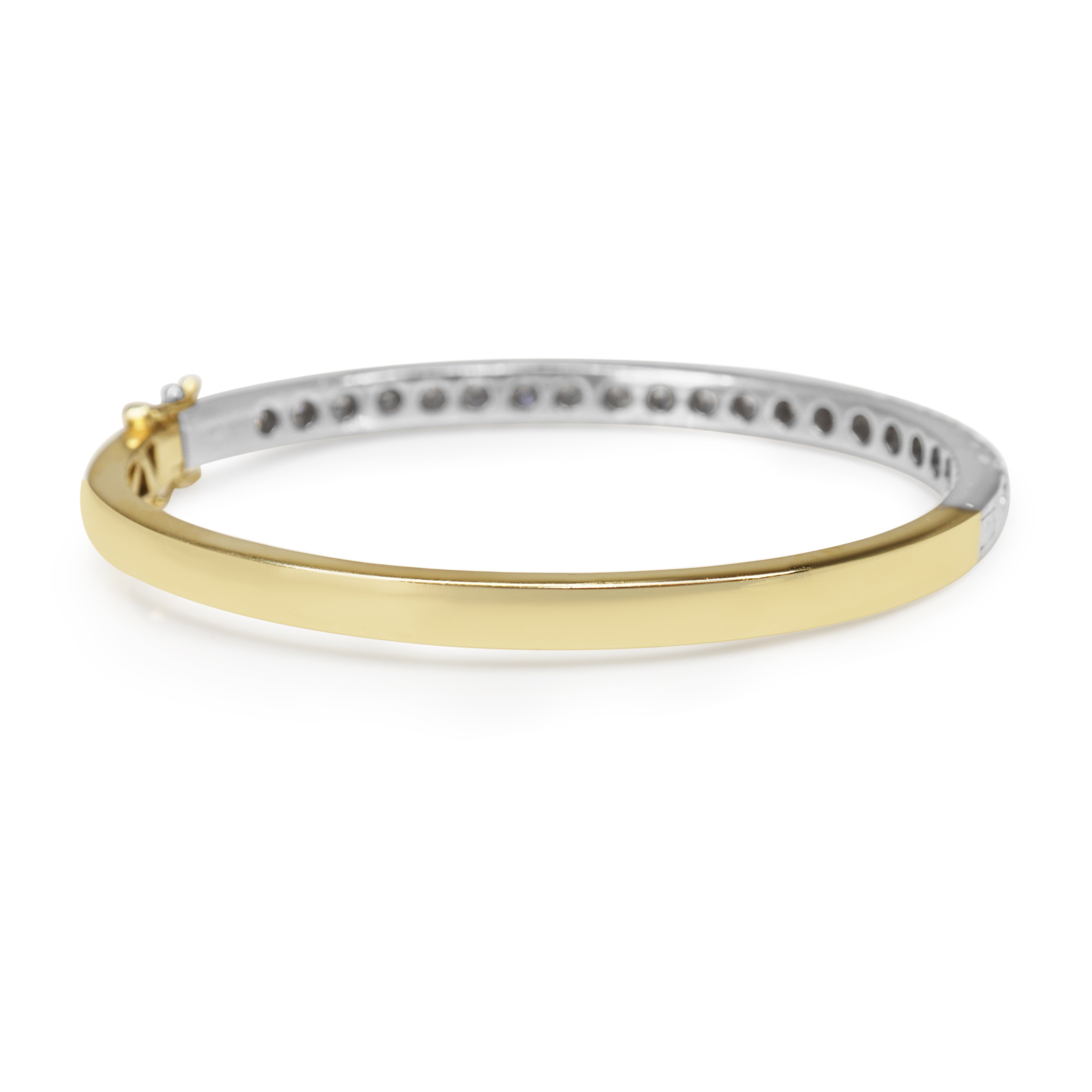 9ct Yellow and White Gold 4.00ct Diamond Bangle