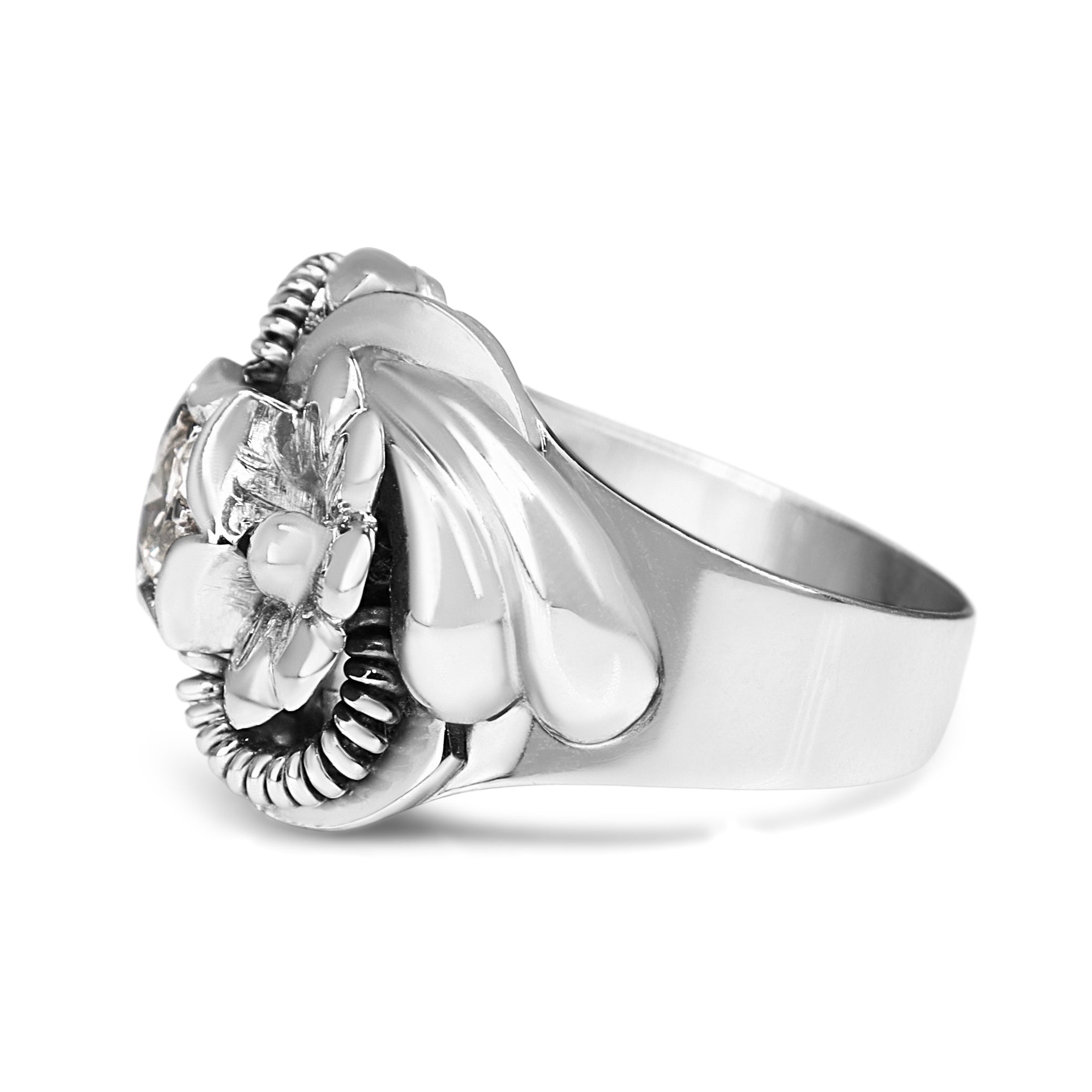 18ct White Gold Ornate Vintage Diamond Cocktail Ring