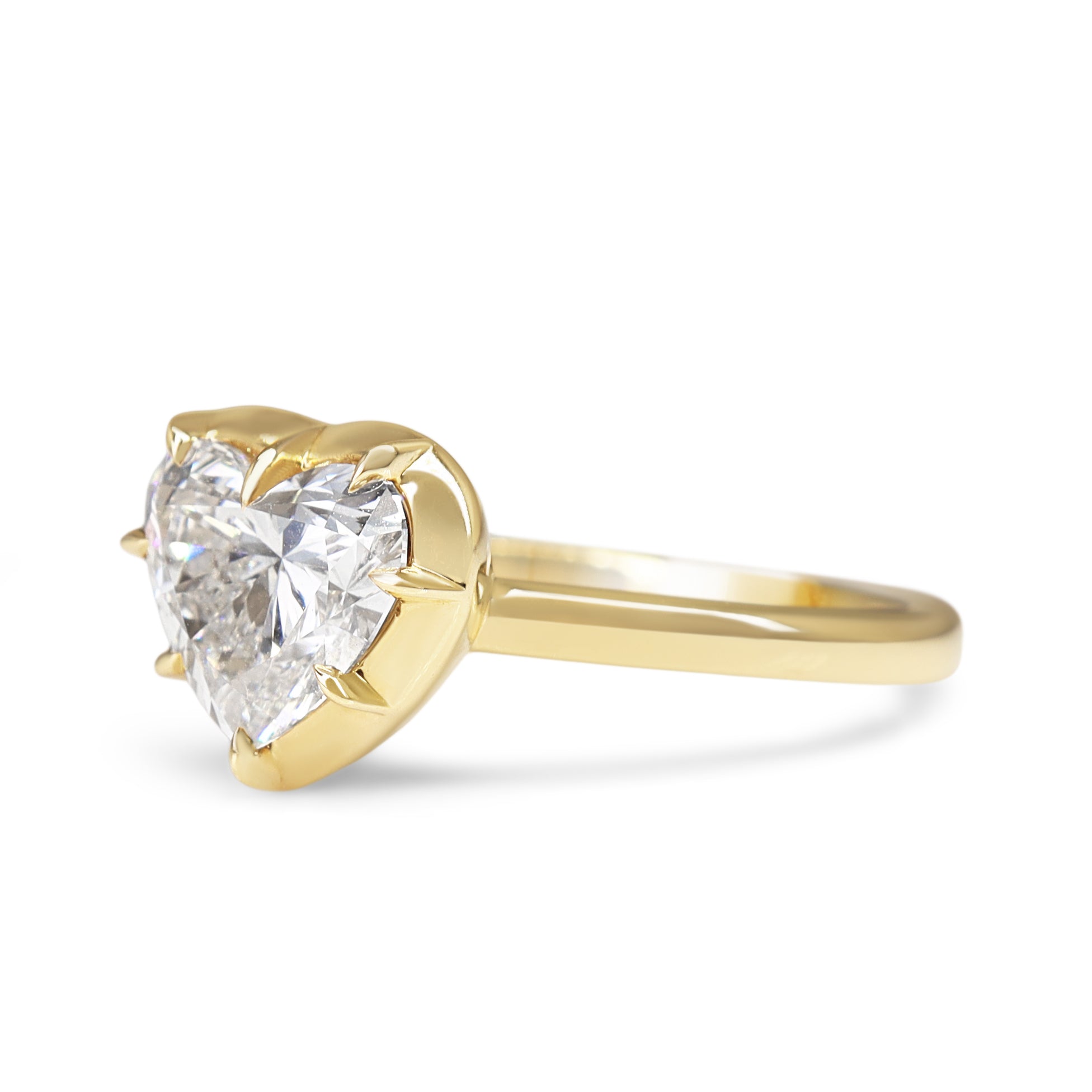 14ct Yellow Gold Georgian Heart Cut Diamond Ring