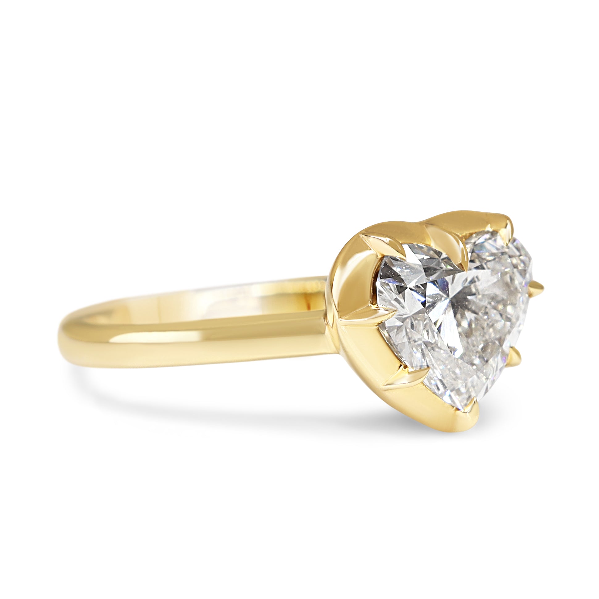 14ct Yellow Gold Georgian Heart Cut Diamond Ring