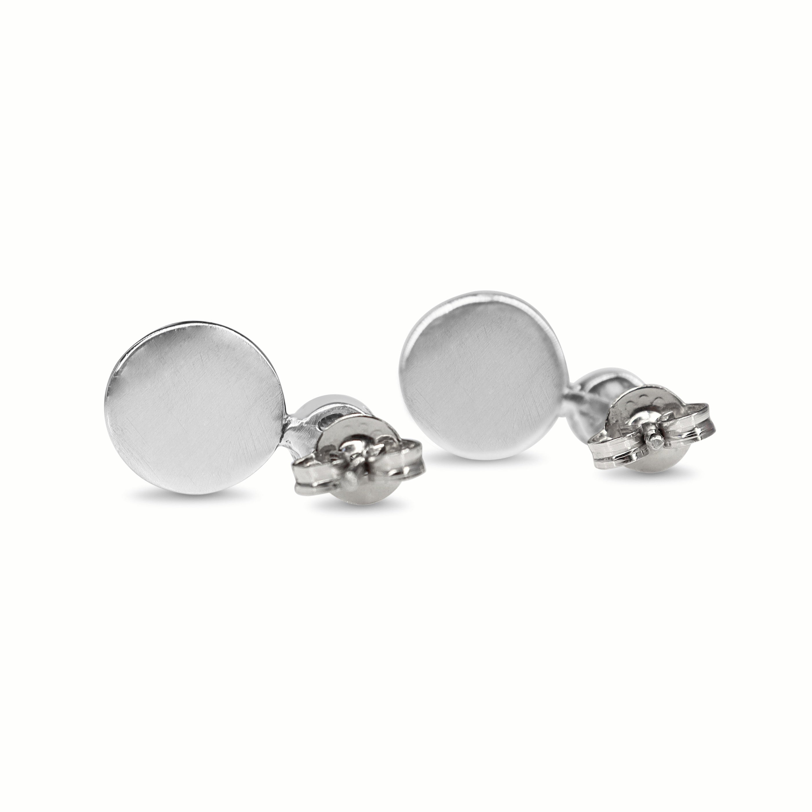 18ct White Gold Mabé Pearl and Old Cut Diamond Stud Earrings
