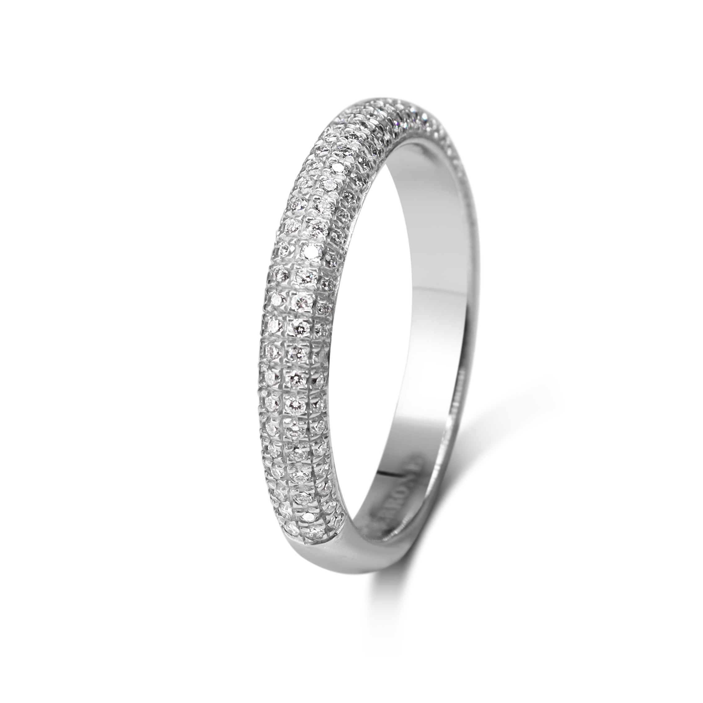 18ct White Gold 'CERRONE' Pavé Diamond Band Ring