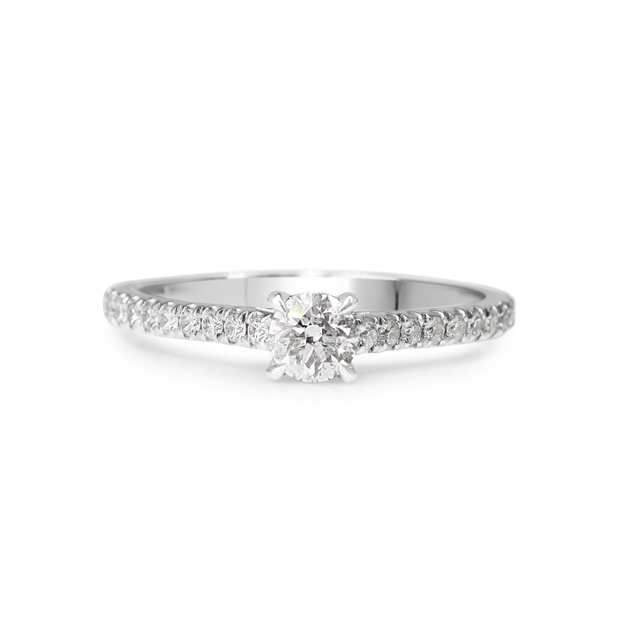 14ct White Gold Diamond Solitaire Ring
