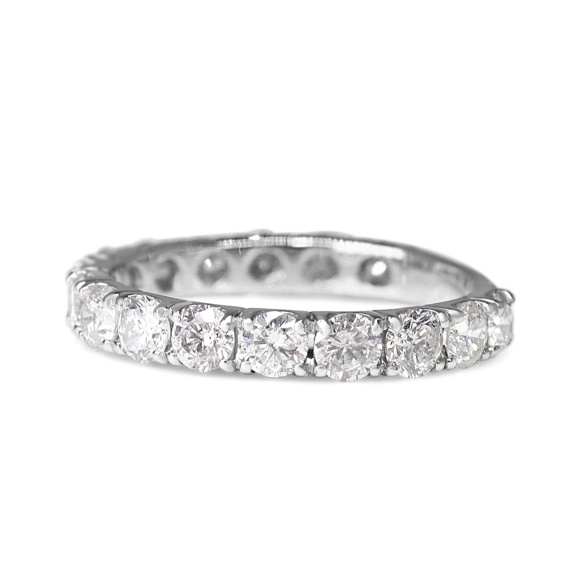 Elegant platinum diamond band on hand