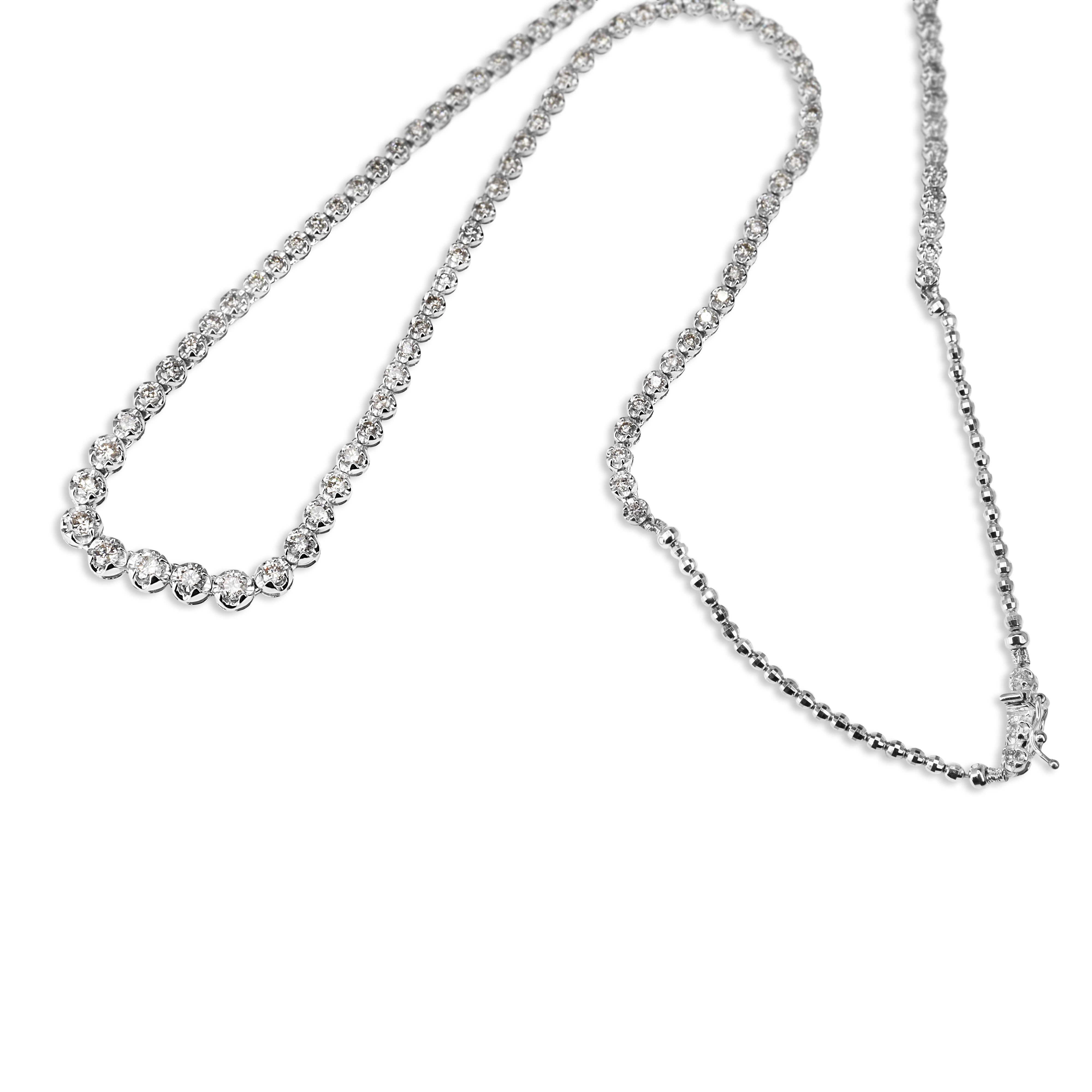 Platinum 5.00ct Diamond Tennis Necklace