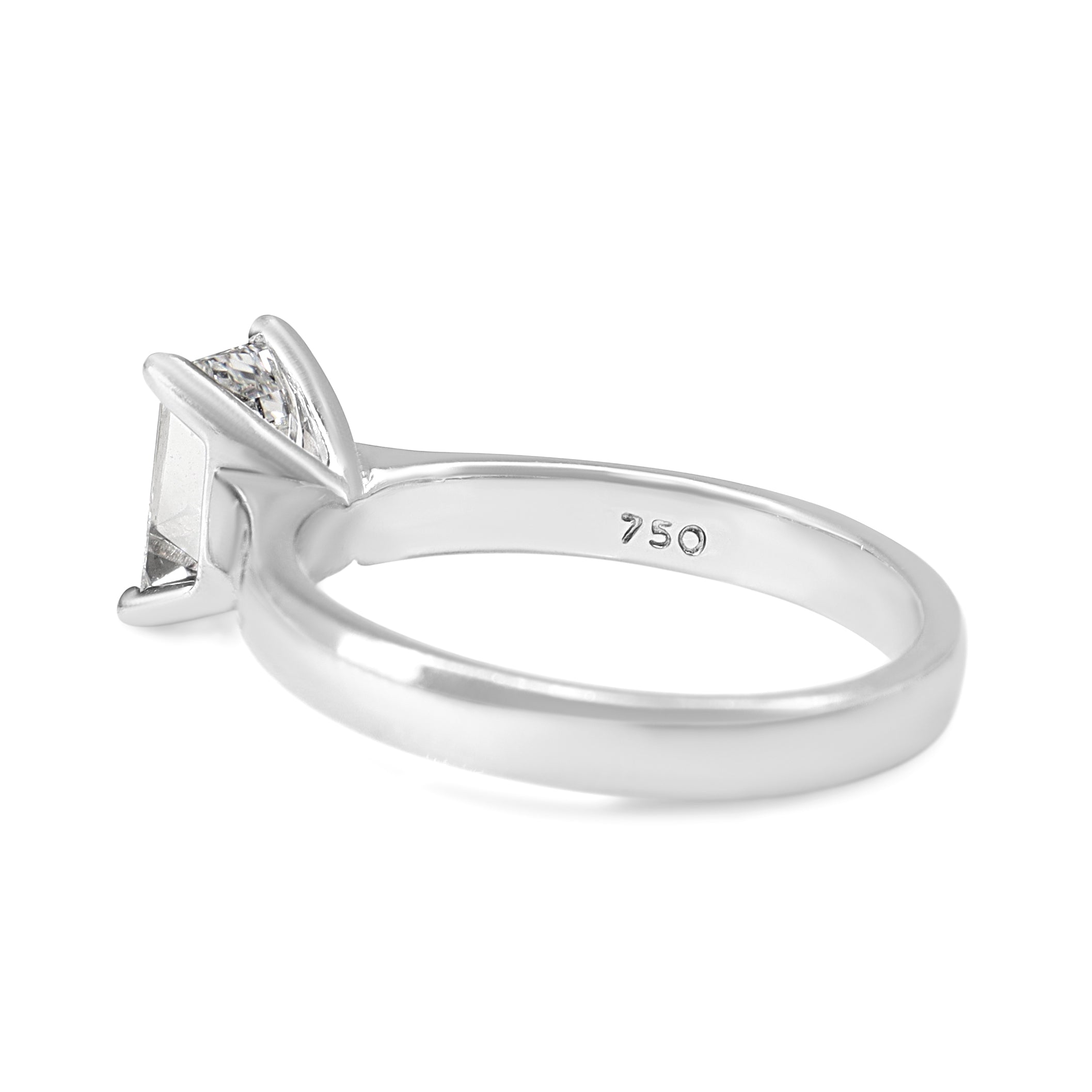 18ct White Gold 1.50ct Emerald Cut Diamond Solitaire Ring