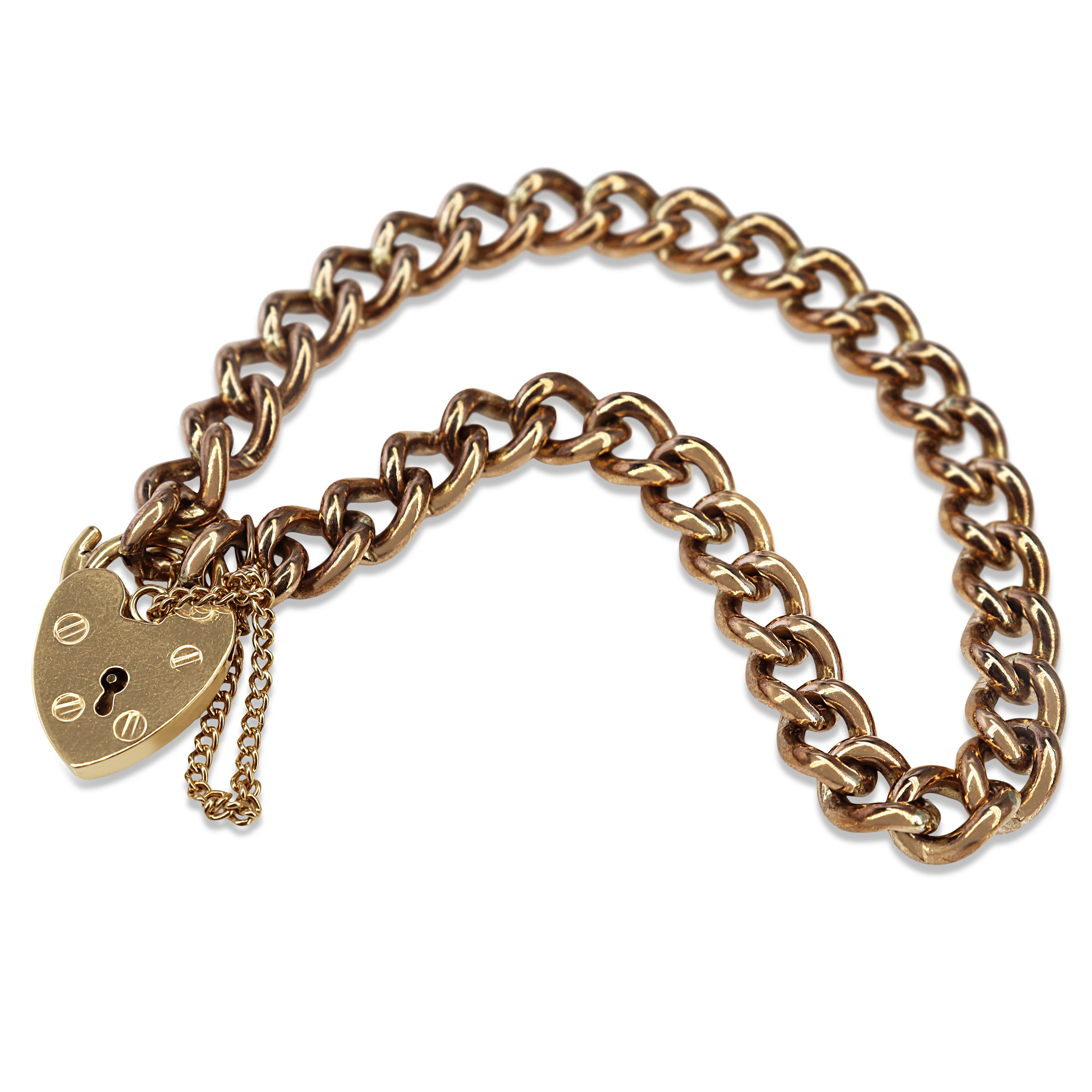 9ct Rose Gold Solid Curb Link Bracelet