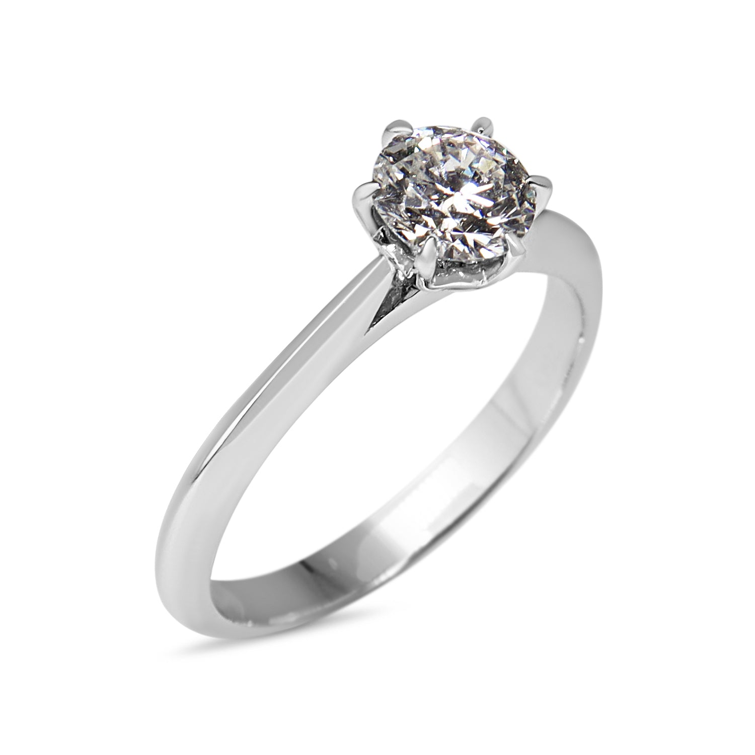18ct White Gold 6 Claw .70ct Diamond Solitaire Ring