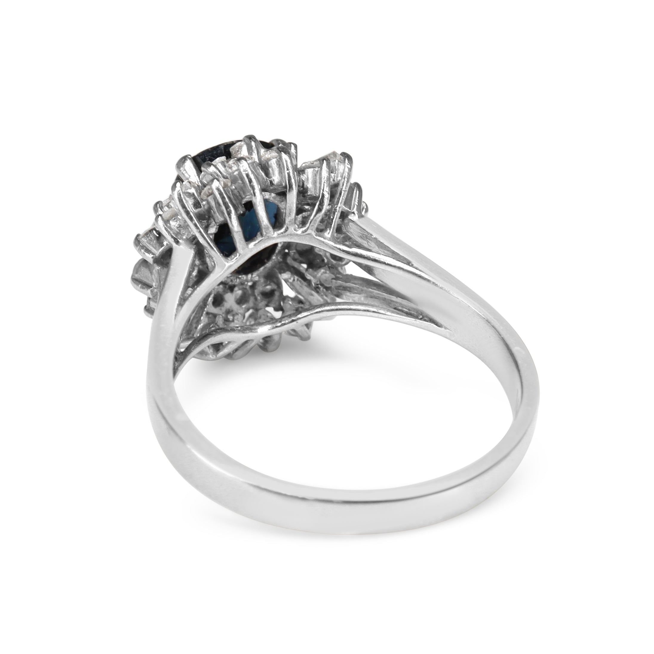 14ct White Gold Sapphire and Diamond Cluster Ring