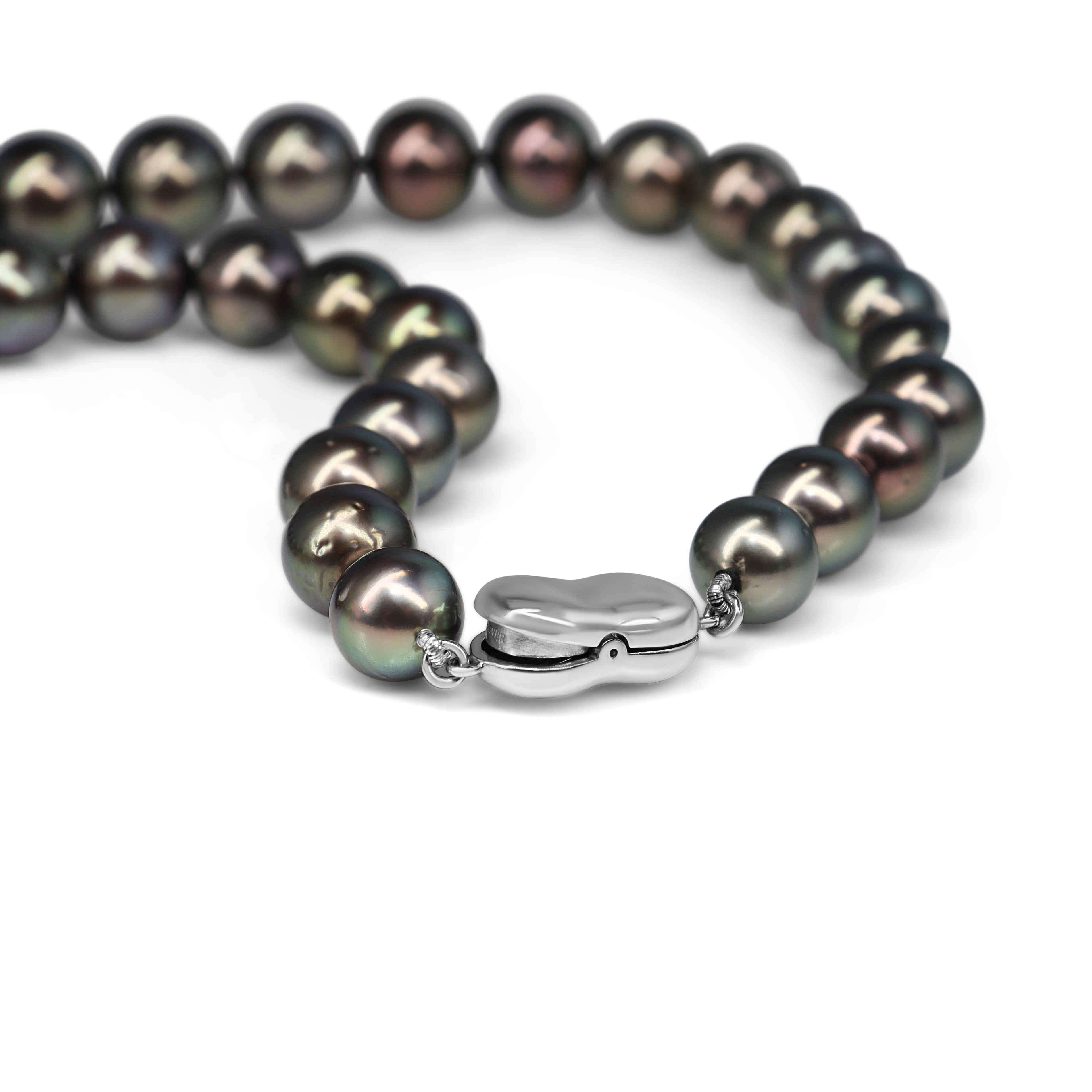 8 - 12mm Tahitian Pearl Strand Necklace on Silver Clasp