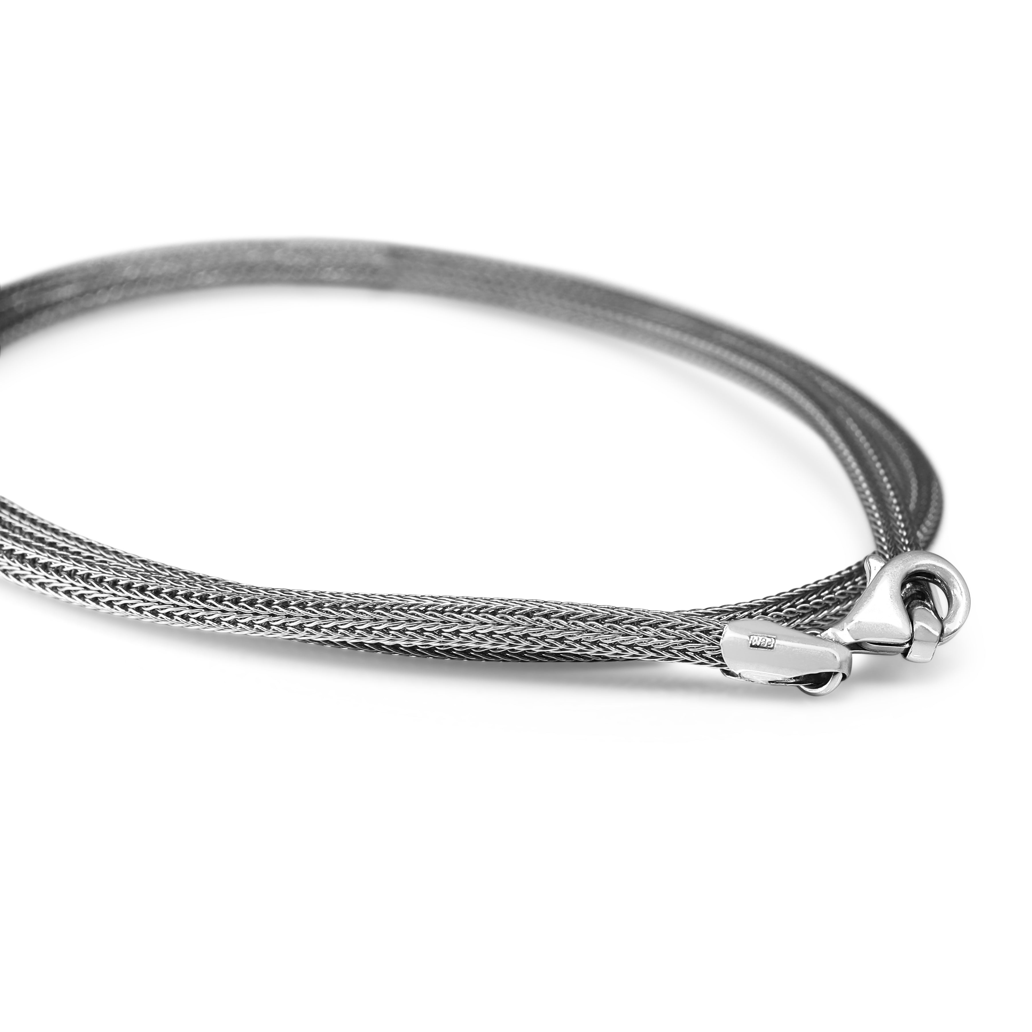 9ct White Gold Mesh Omega Necklace