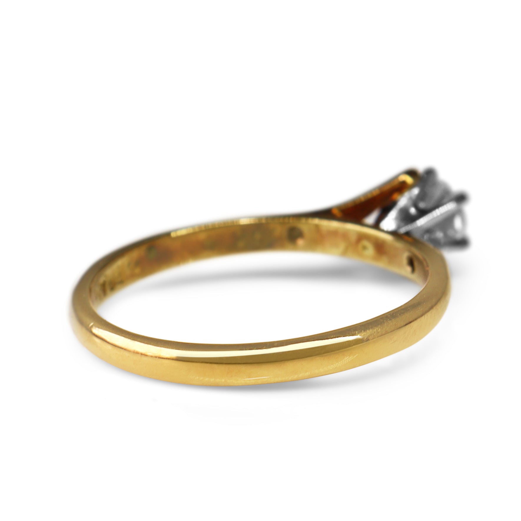 18ct Yellow Gold Diamond Solitaire Twist Ring
