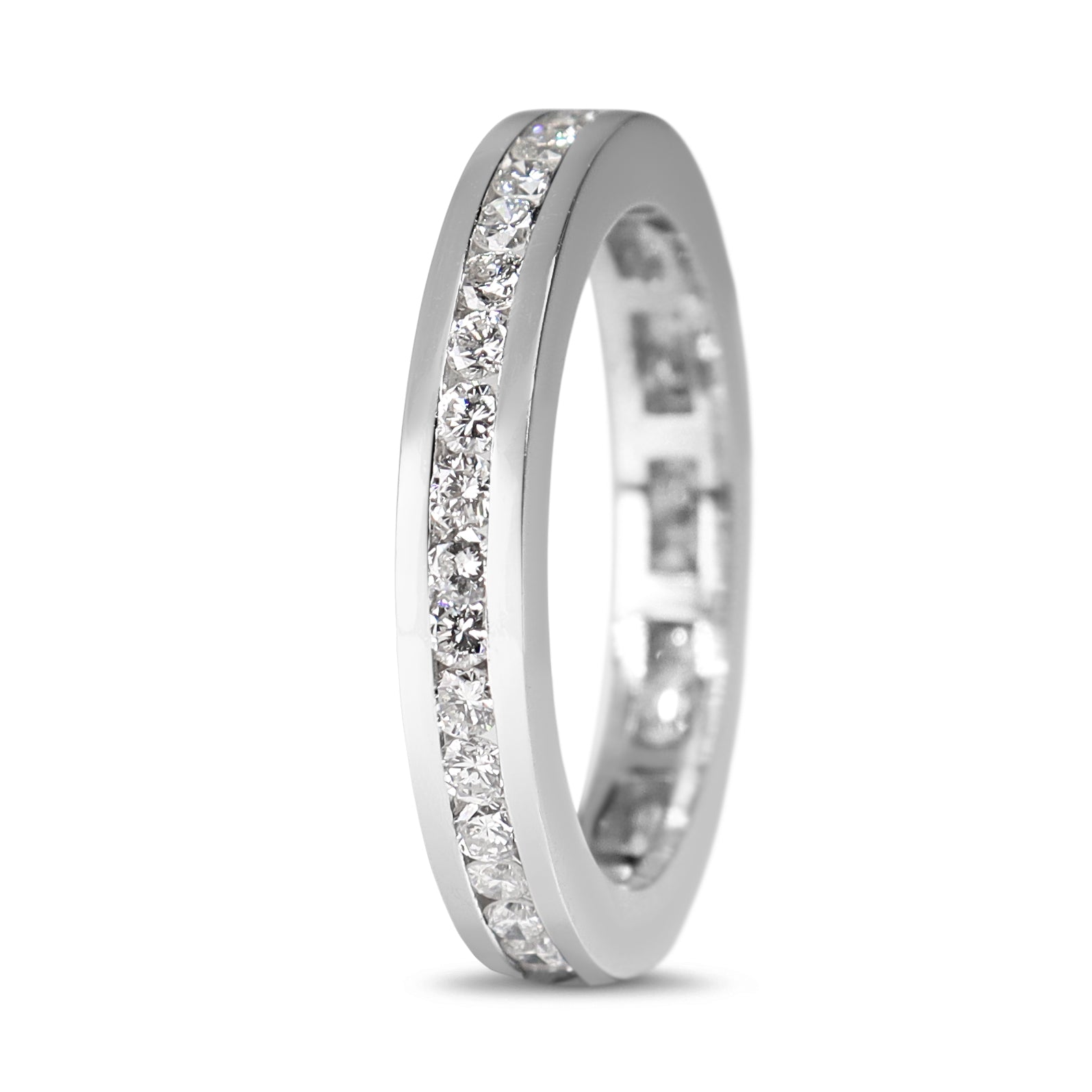 Platinum .80ct Channel Set Diamond Band Ring