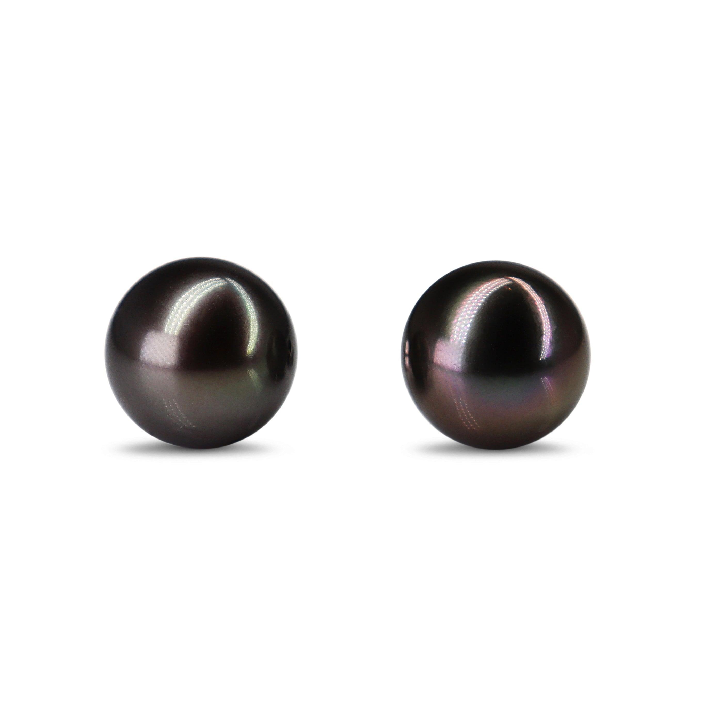 14ct White Gold 10mm Tahitian Pearl Stud Earrings