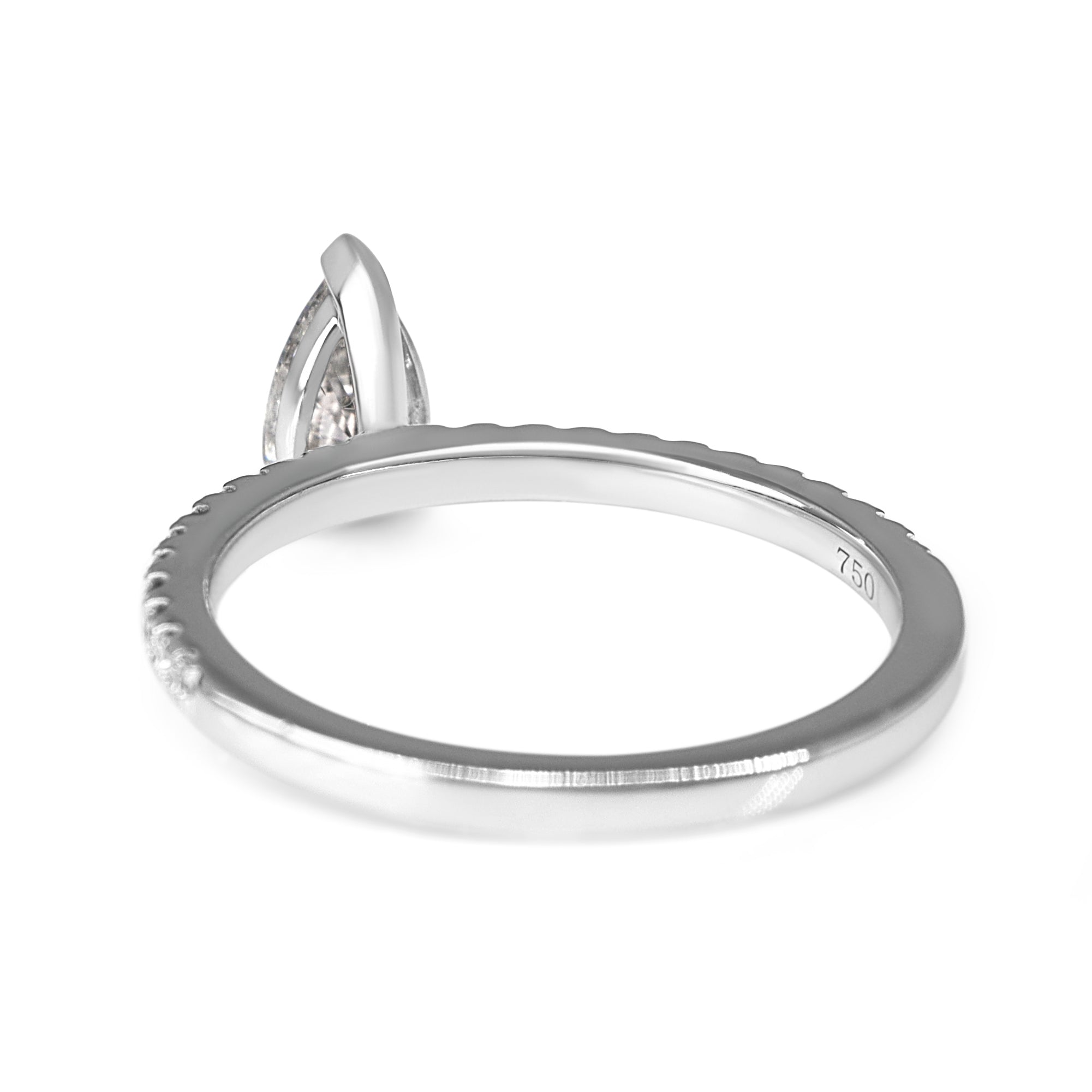 18ct White Gold Pear Solitaire Diamond Ring