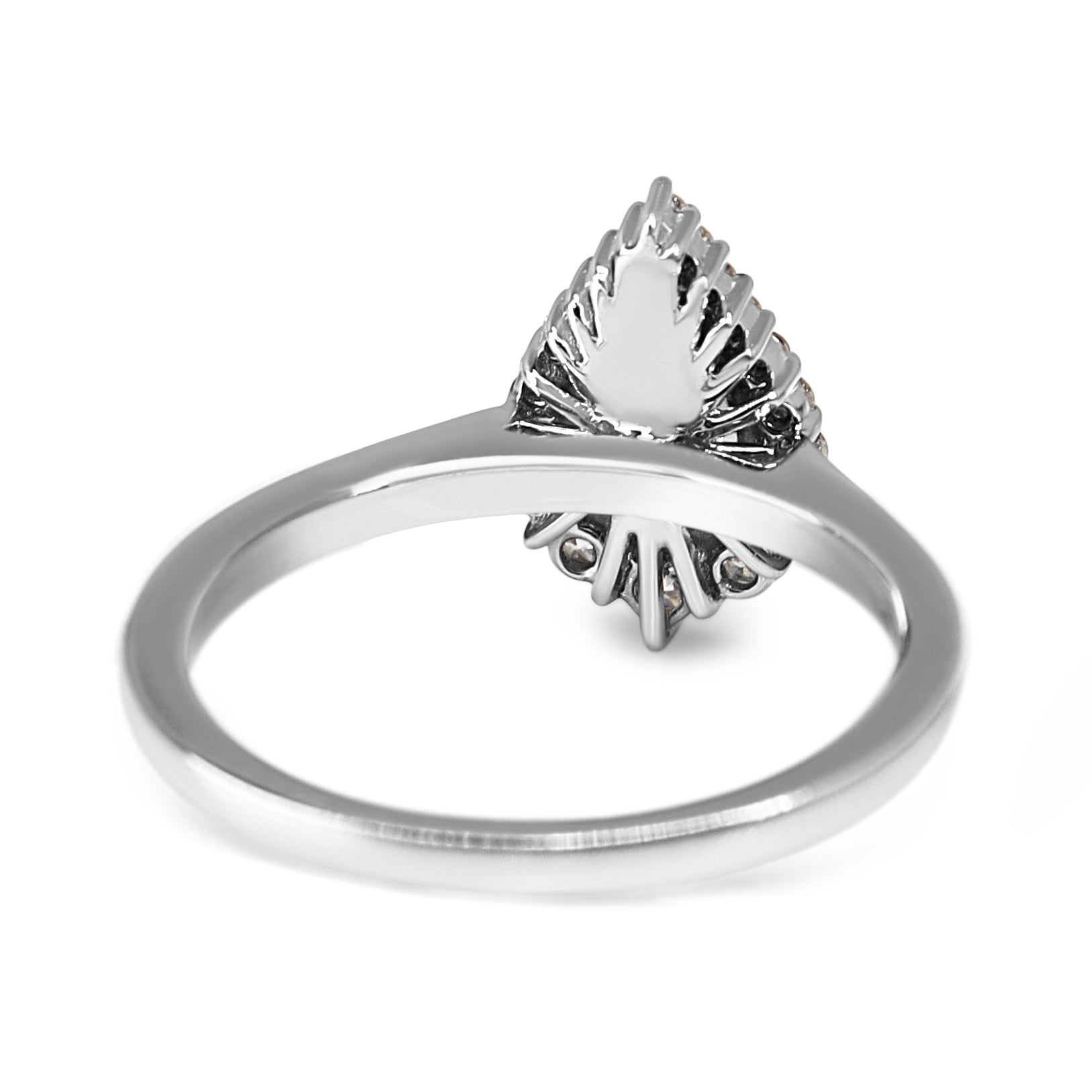 18ct White Gold Yellow Pear Diamond and Graduated Halo Ring
