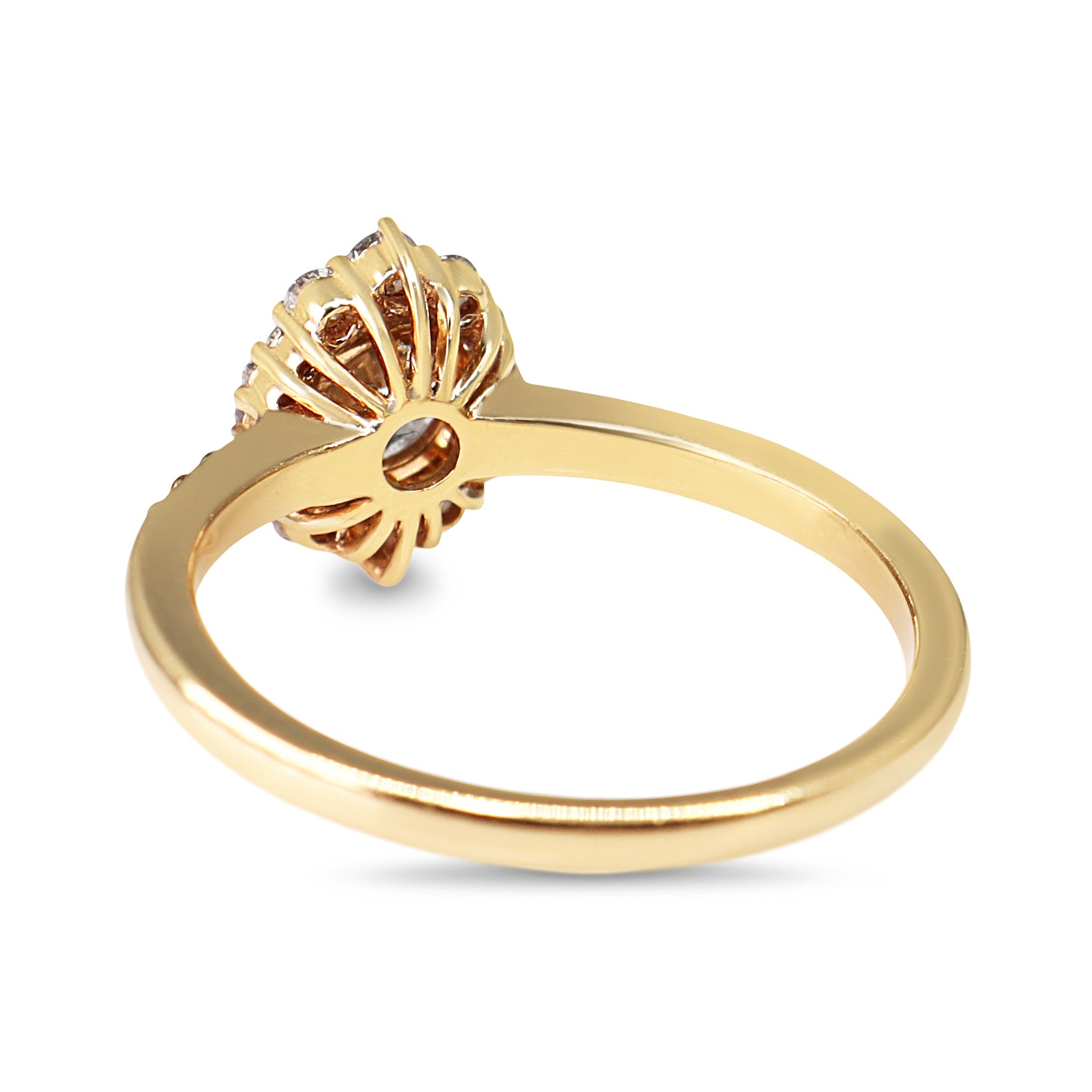18ct Rose Gold Vintage Style Diamond Halo Ring