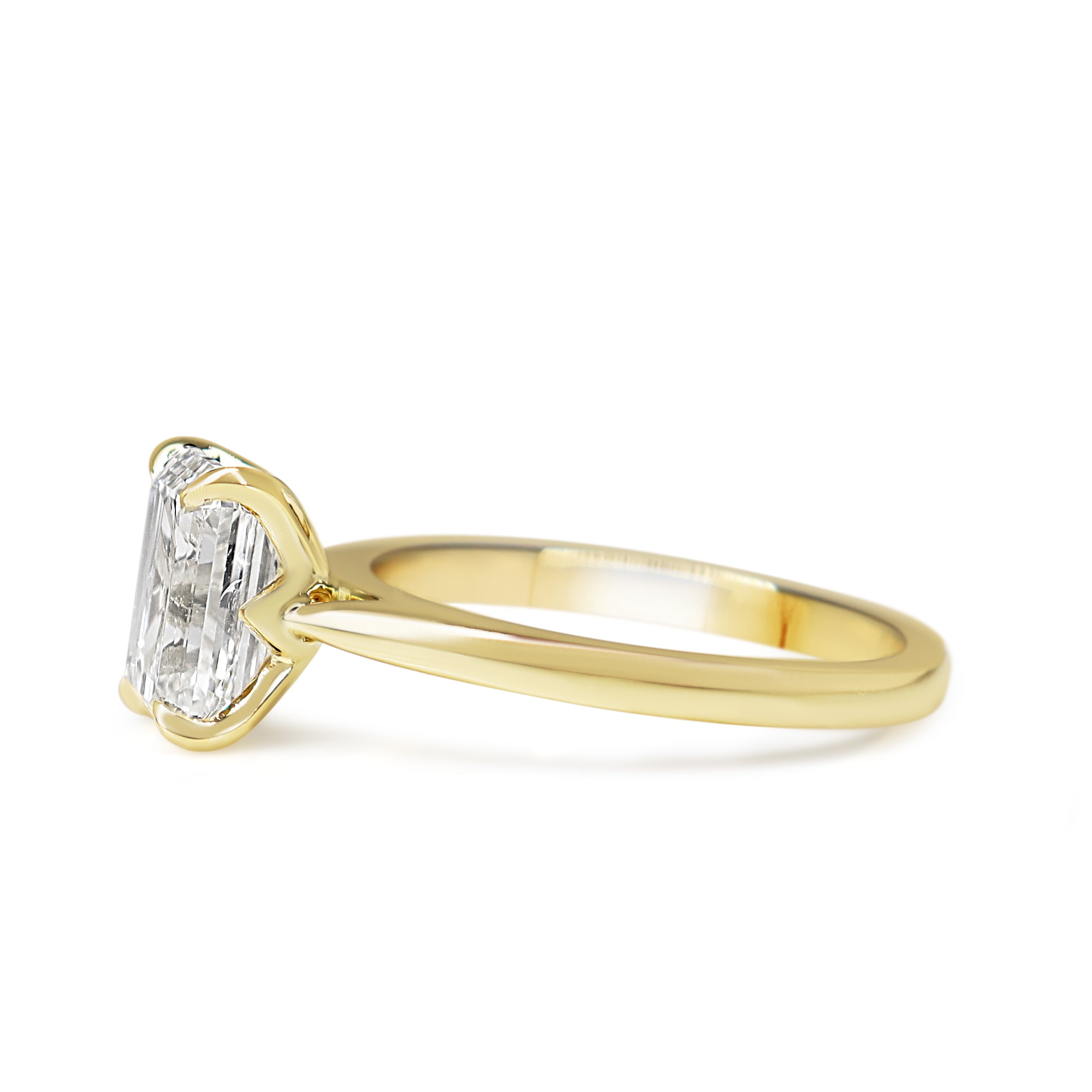 18ct Yellow Gold 2.02ct Emerald Cut Diamond Solitaire Ring