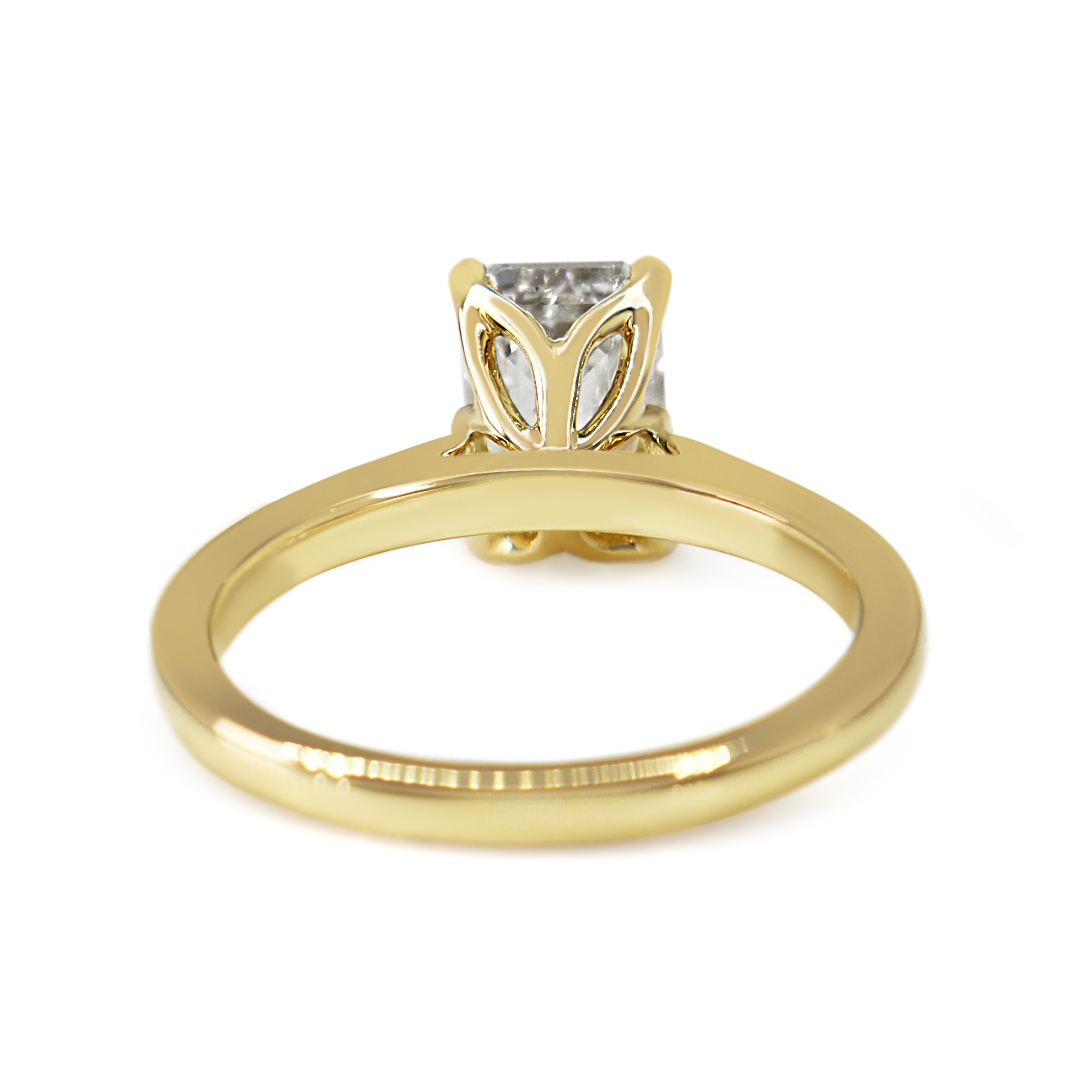 18ct Yellow Gold 2.02ct Emerald Cut Diamond Solitaire Ring