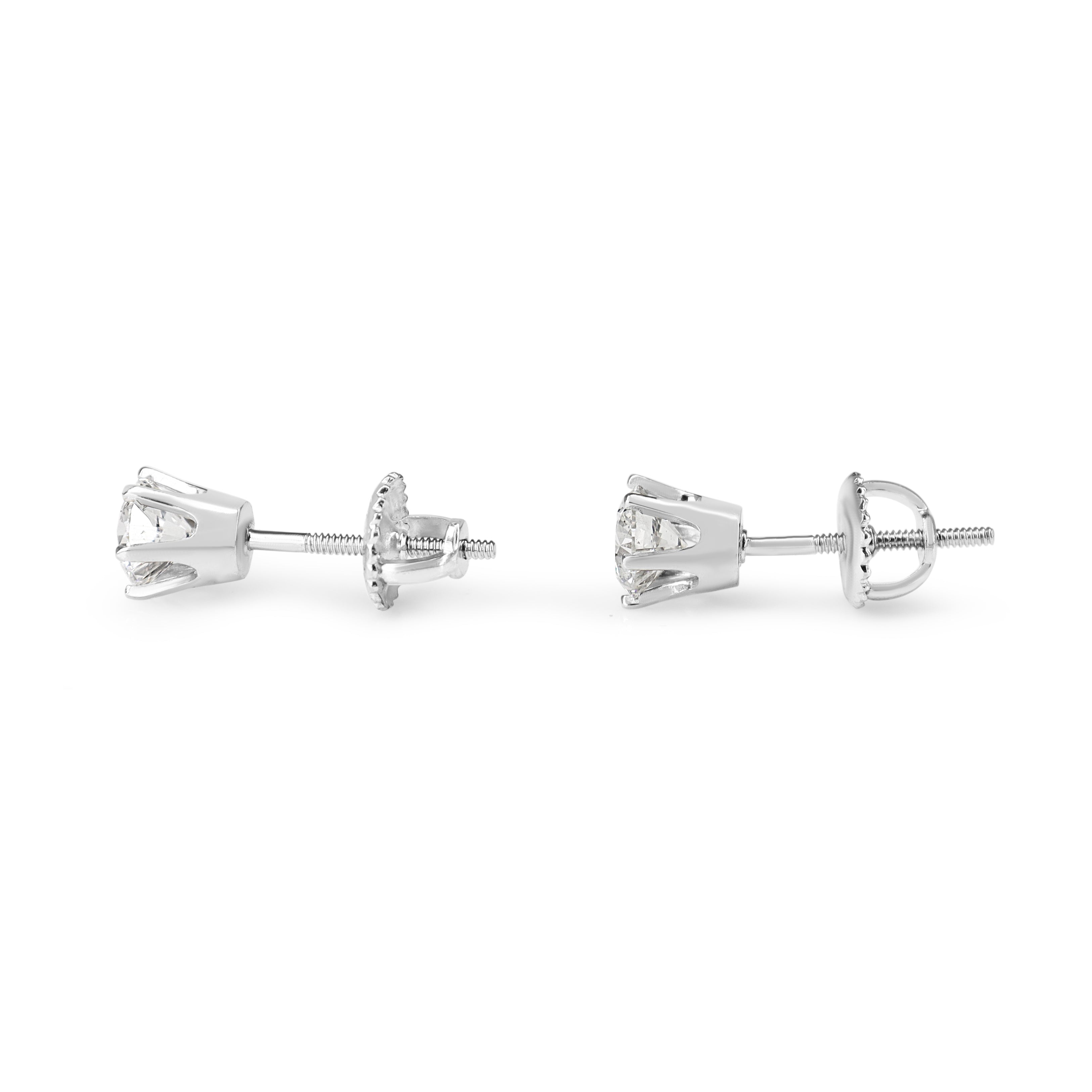 14ct White Gold 1.00ct Diamond Stud Earrings