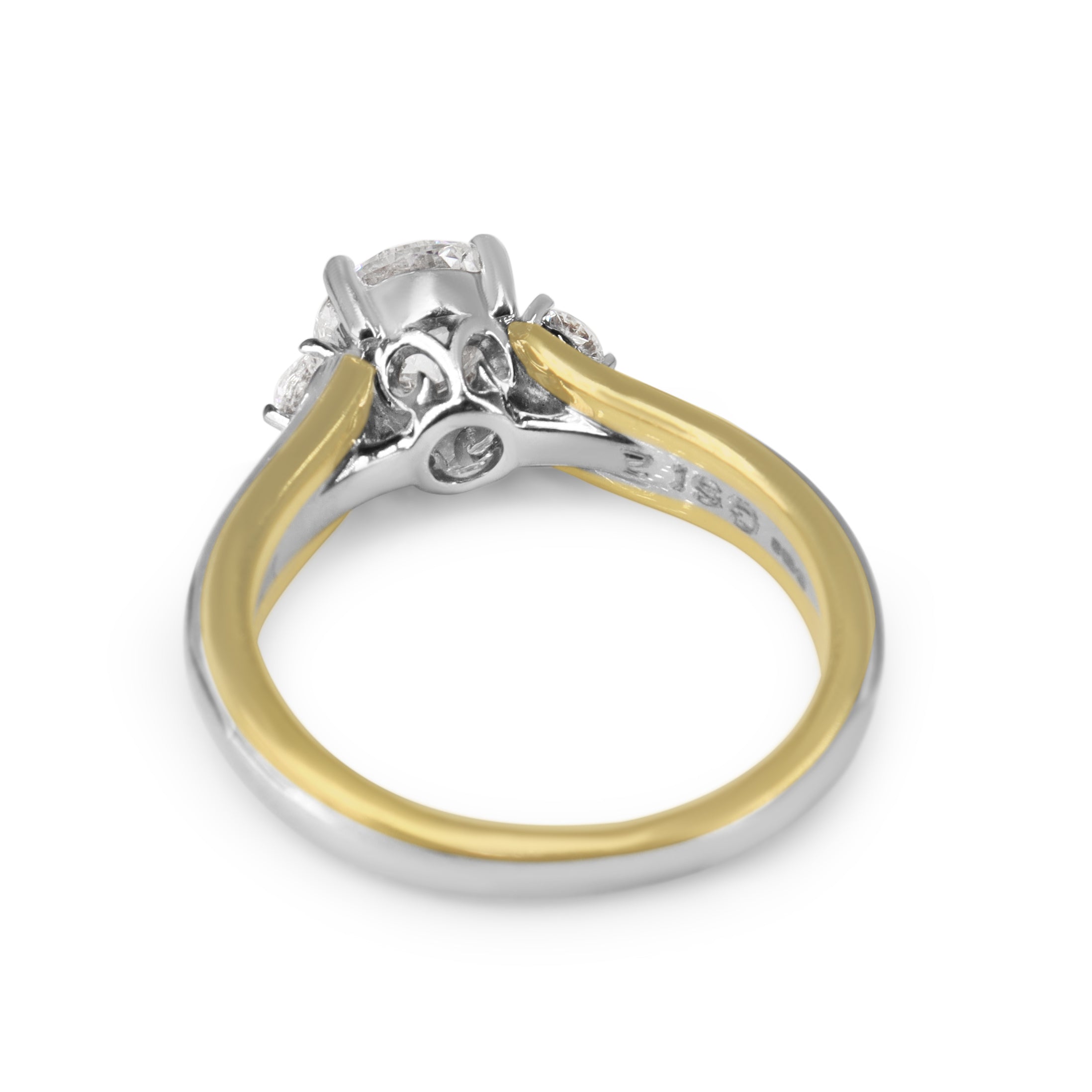 18ct Yellow and White Gold Diamond Solitaire Ring