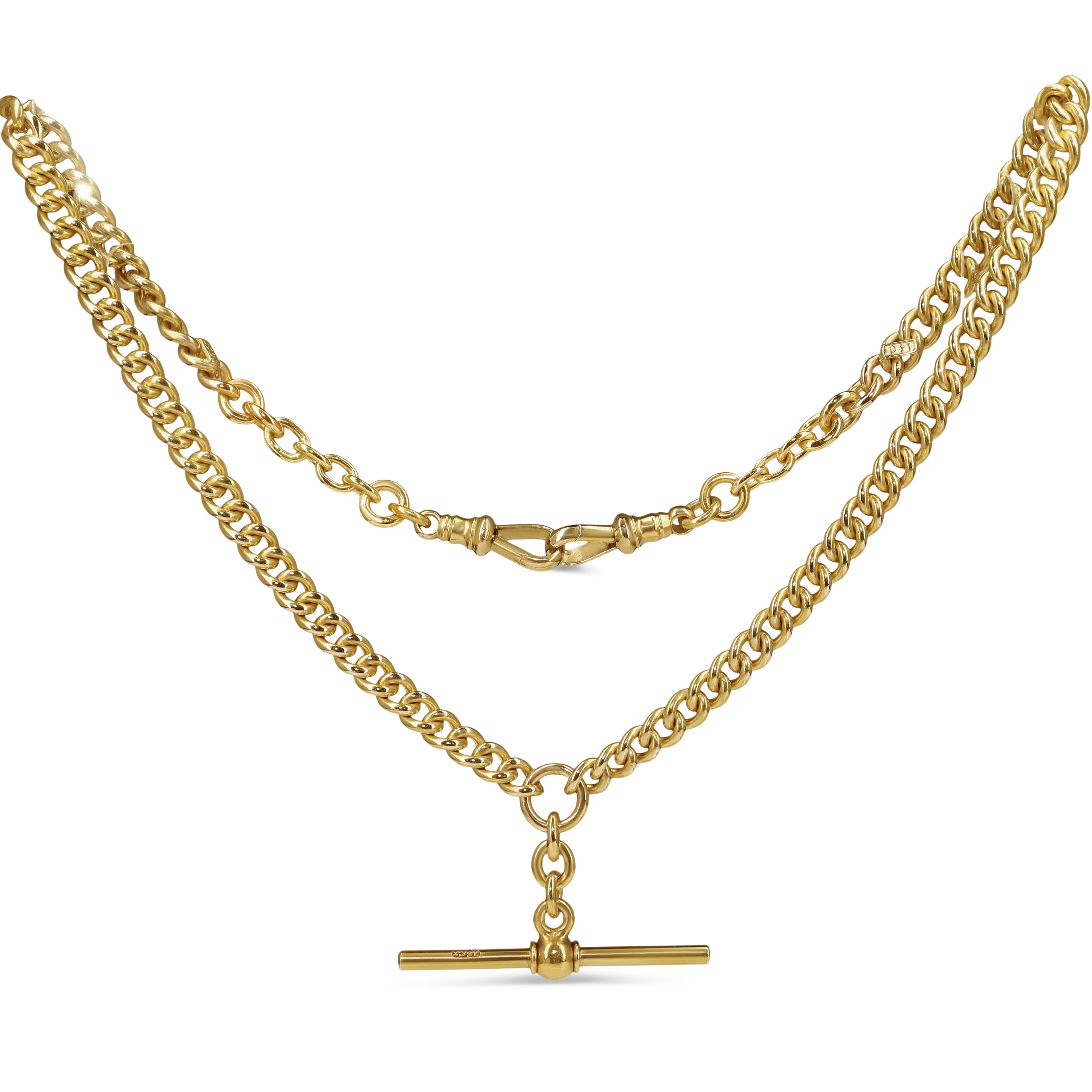 15ct Yellow Gold Rare Antique Fob Chain Necklace