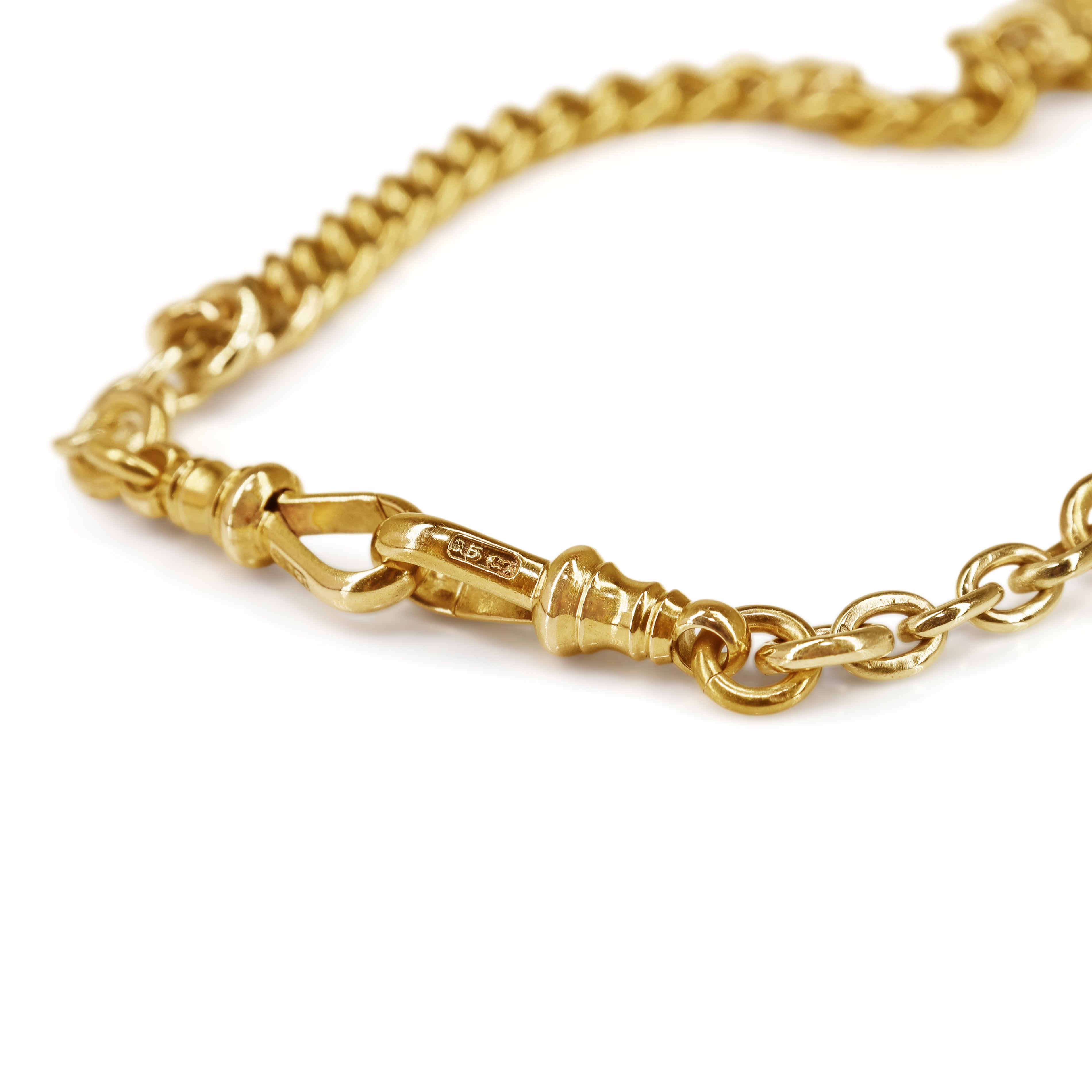 15ct Yellow Gold Rare Antique Fob Chain Necklace